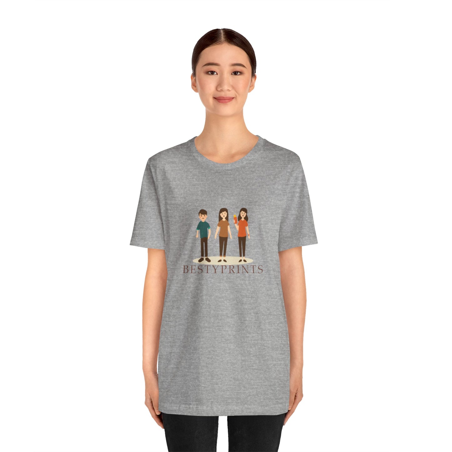 Family Cartoon Graphic Tee, Cute Gift for Friends, Casual Summer Wear, Kids and Adults, Unique Family Gathering Shirt, Birthday Gift