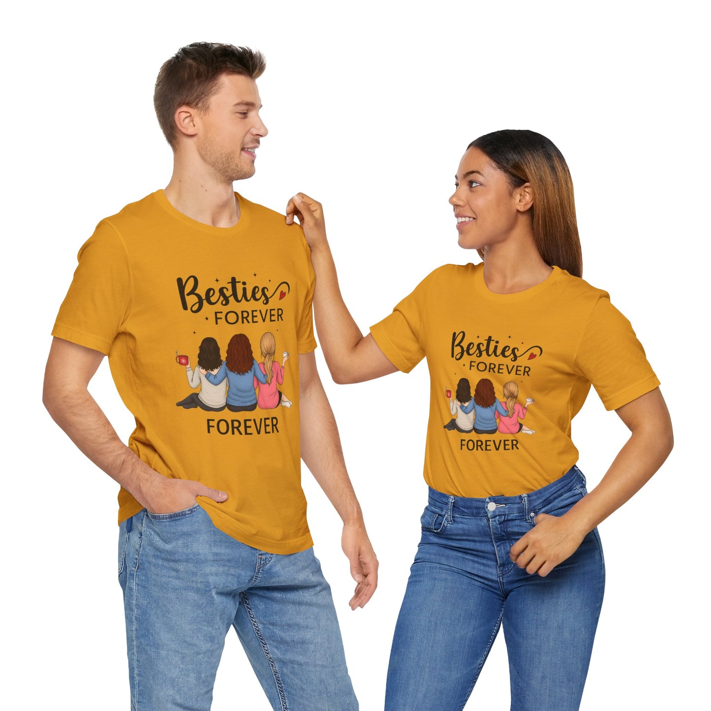 Besties Forever Tee, Friendship Gift Shirt, Unisex Short Sleeve Top, Best Friend Birthday Tee, Casual Friendship Apparel