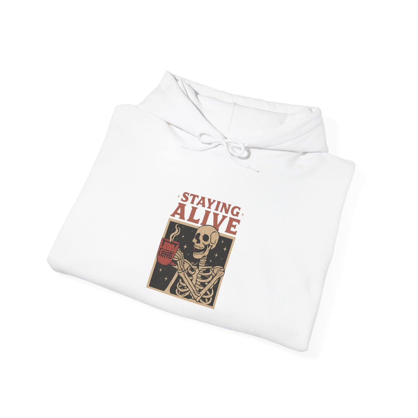 Staying Alive Unisex Hoodie - Fun Graphic Sweatshirt for Casual Wear, Perfect for Gift Giving, Halloween, or Everyday Comfort