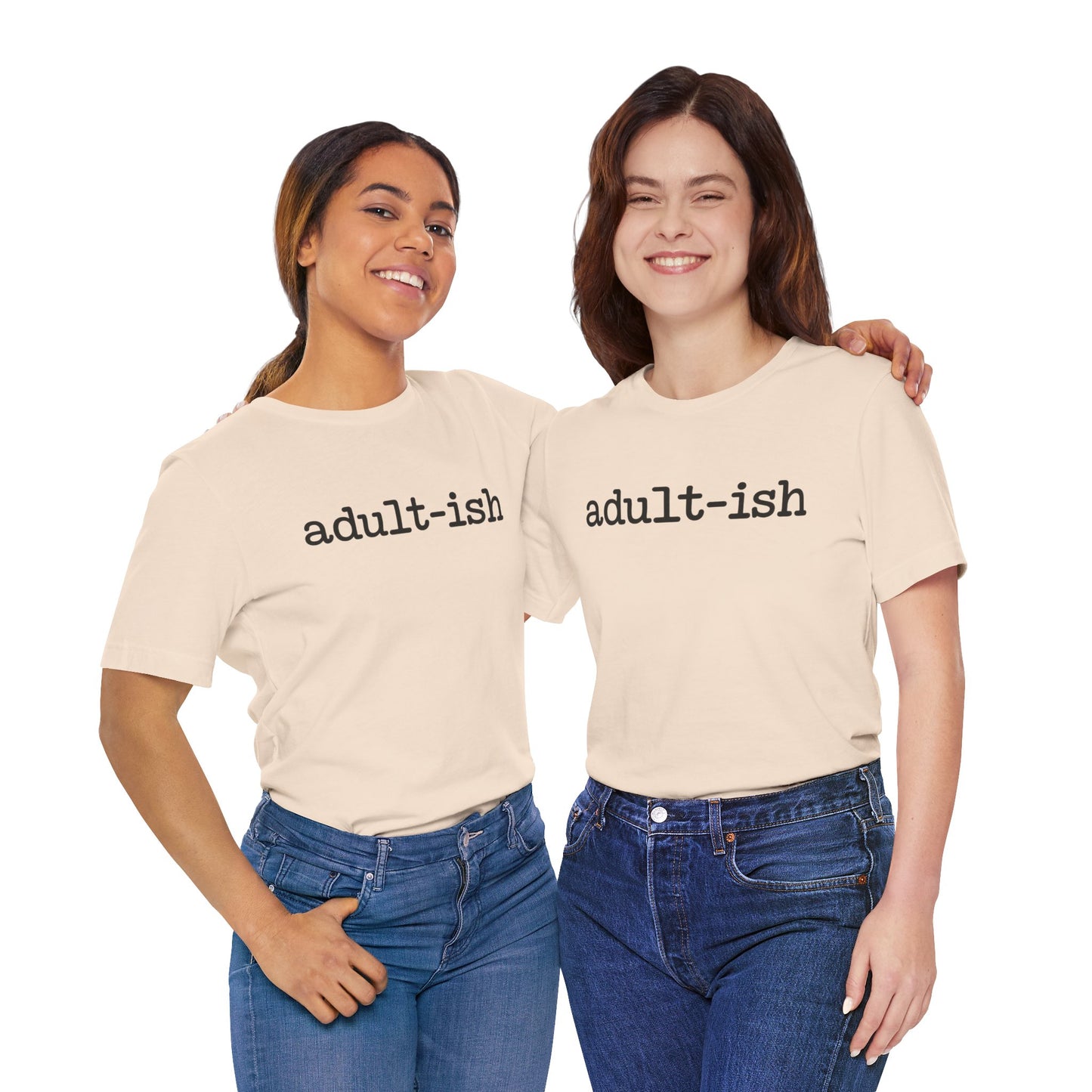 Adult-ish Unisex Jersey Tee, Casual Everyday Shirt, Great for Birthdays, Graduation Gift, Youth & Young Adults, Trendy Graphic T-Shirt