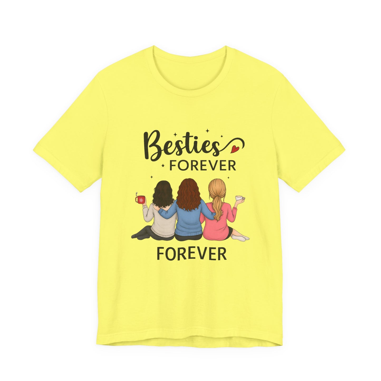 Besties Forever Tee, Friendship Gift Shirt, Unisex Short Sleeve Top, Best Friend Birthday Tee, Casual Friendship Apparel