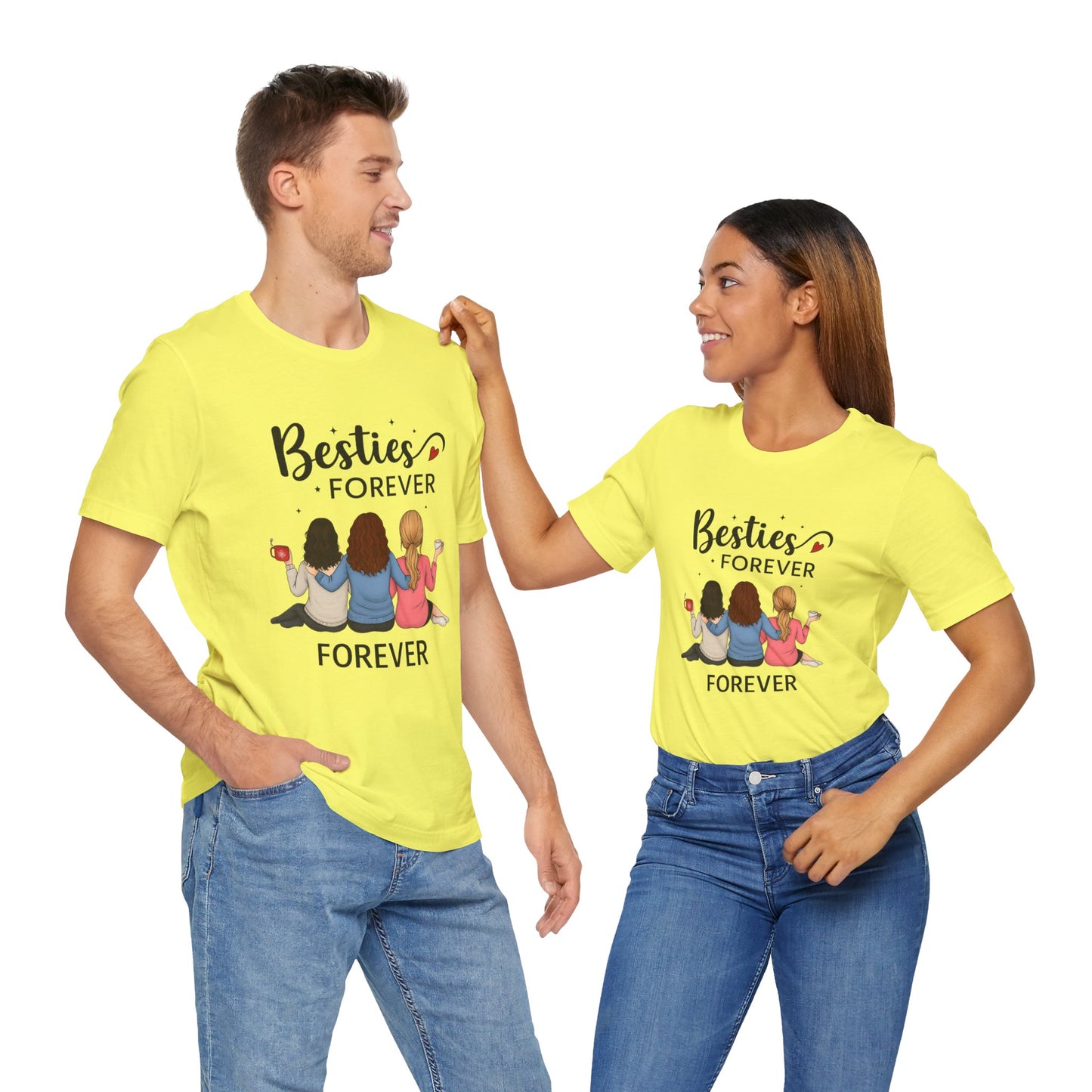 Besties Forever Tee, Friendship Gift Shirt, Unisex Short Sleeve Top, Best Friend Birthday Tee, Casual Friendship Apparel