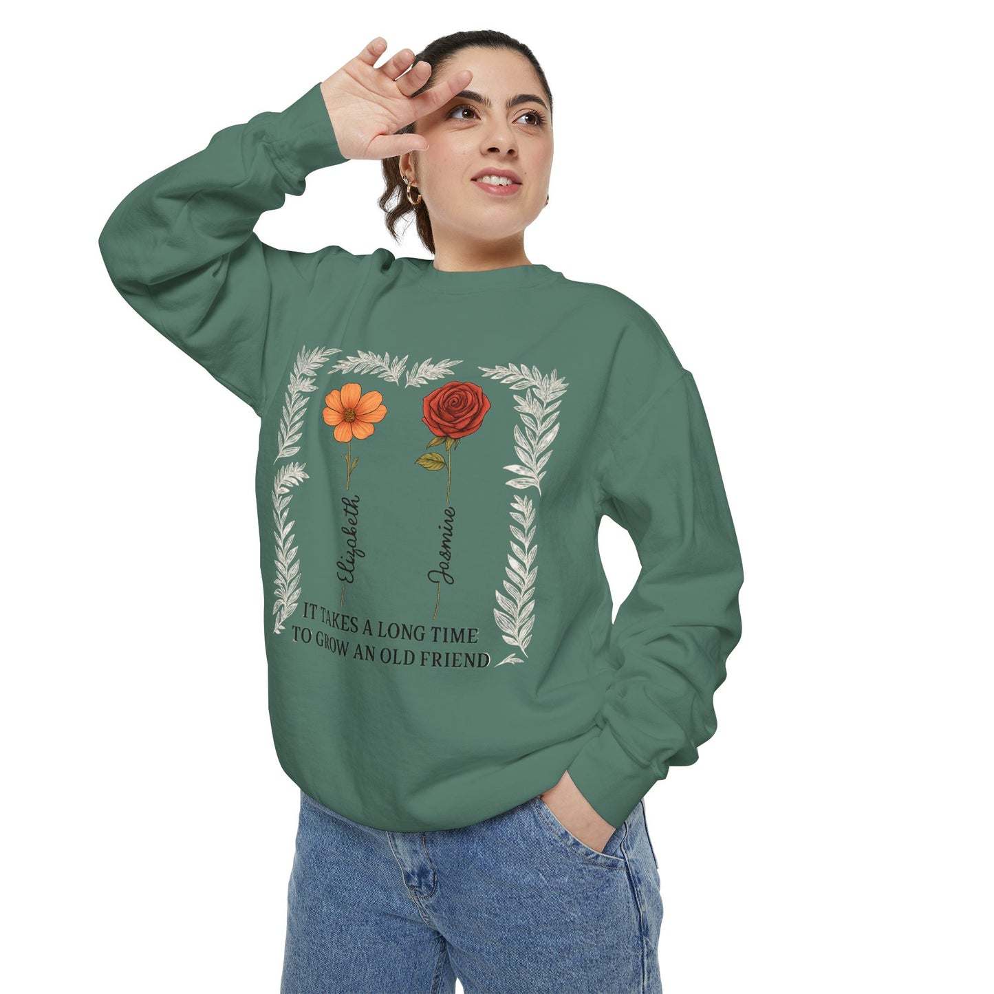 Friendship Sweatshirt - Cozy Gift, Unisex Apparel, Vintage Style, Floral Design, Perfect for Birthdays, Friendship Day