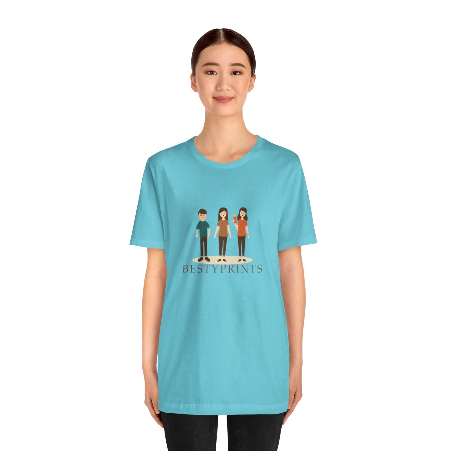 Family Cartoon Graphic Tee, Cute Gift for Friends, Casual Summer Wear, Kids and Adults, Unique Family Gathering Shirt, Birthday Gift