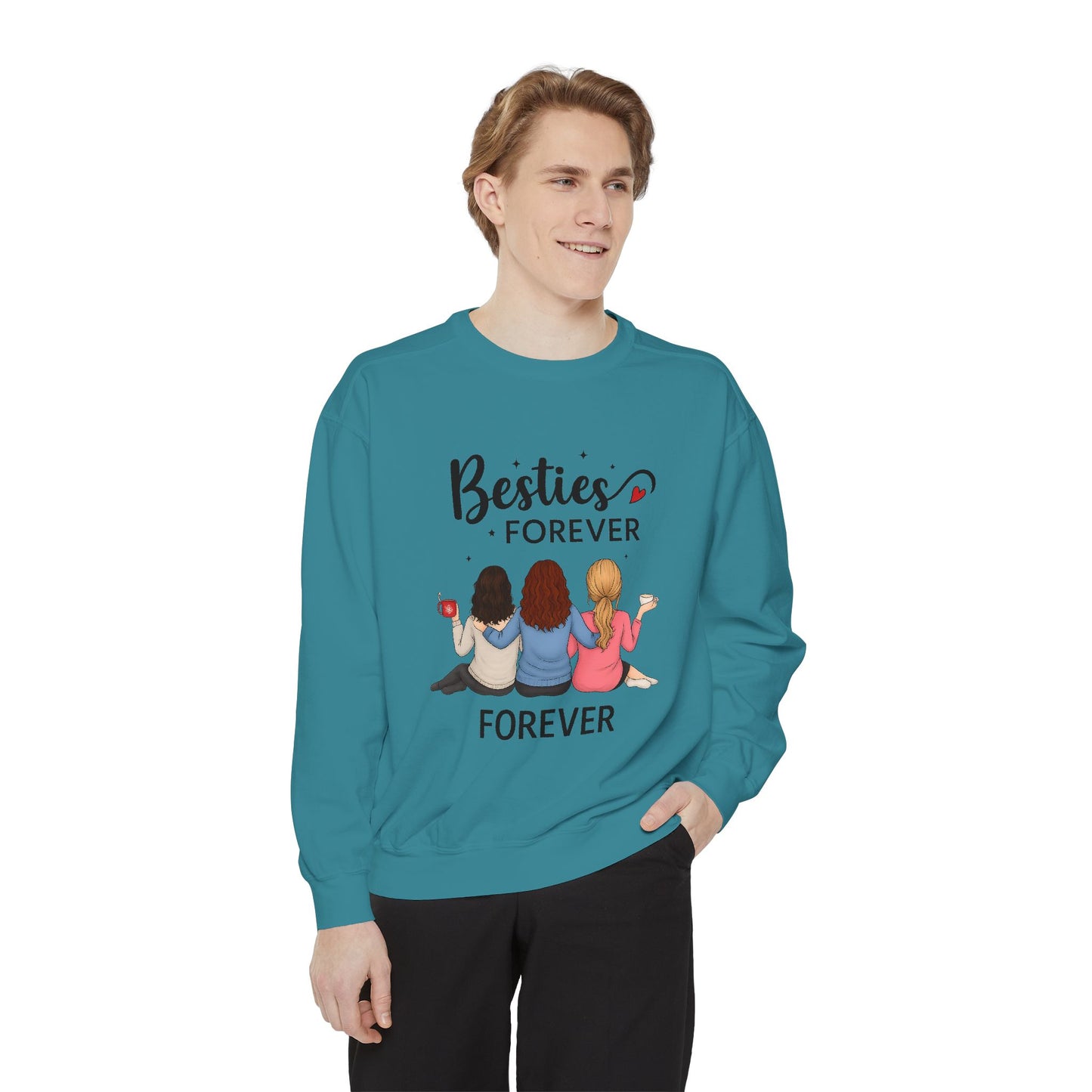 Besties Forever Sweatshirt, Cozy Friendship Gift, Ideal for Birthdays, Casual Outings, Best Friend Apparel, Comfortable Fashion