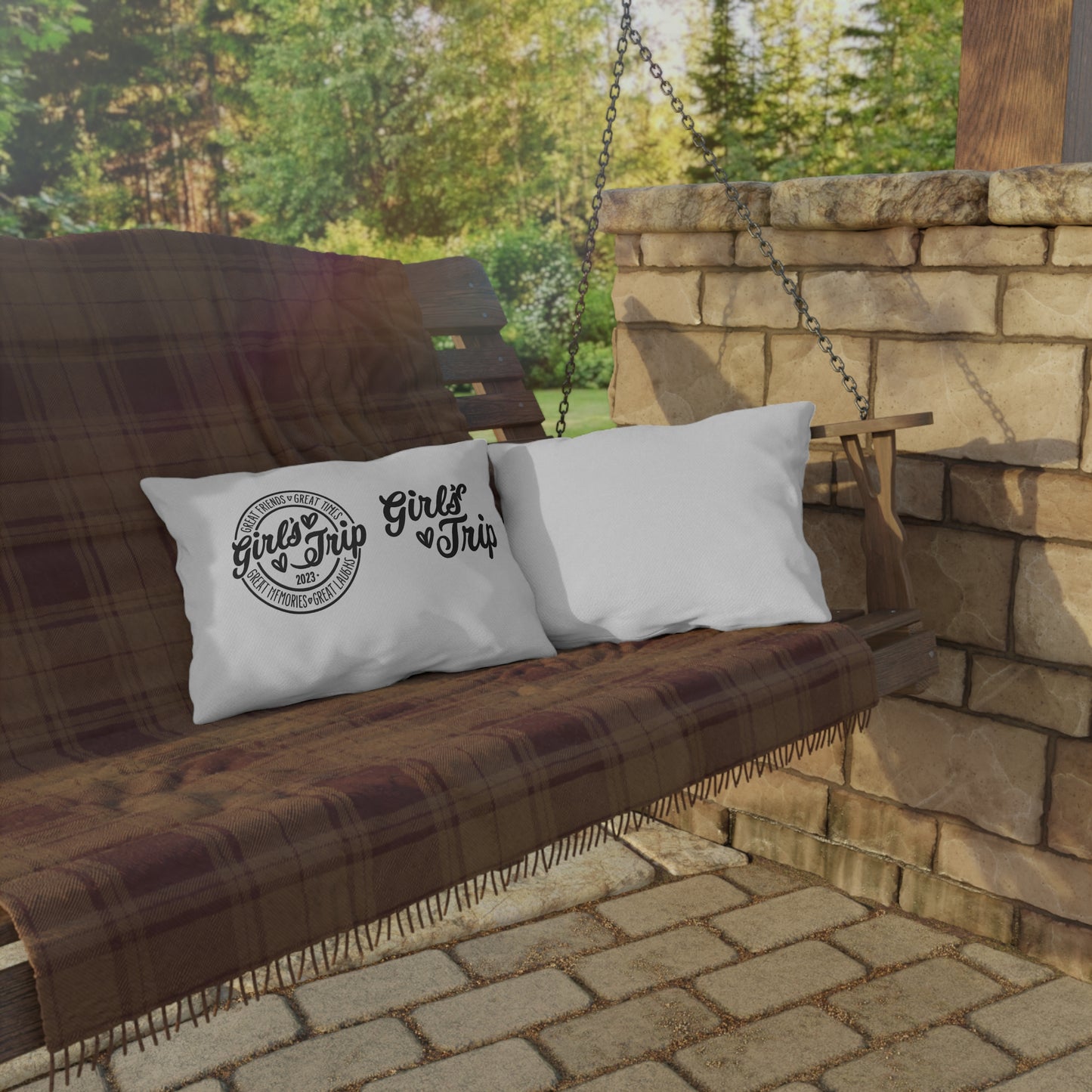 Girls Trip Outdoor Pillows for Relaxing Gatherings, Perfect for Summer BBQs, Pool Parties, and Road Trips, Gift for Friends