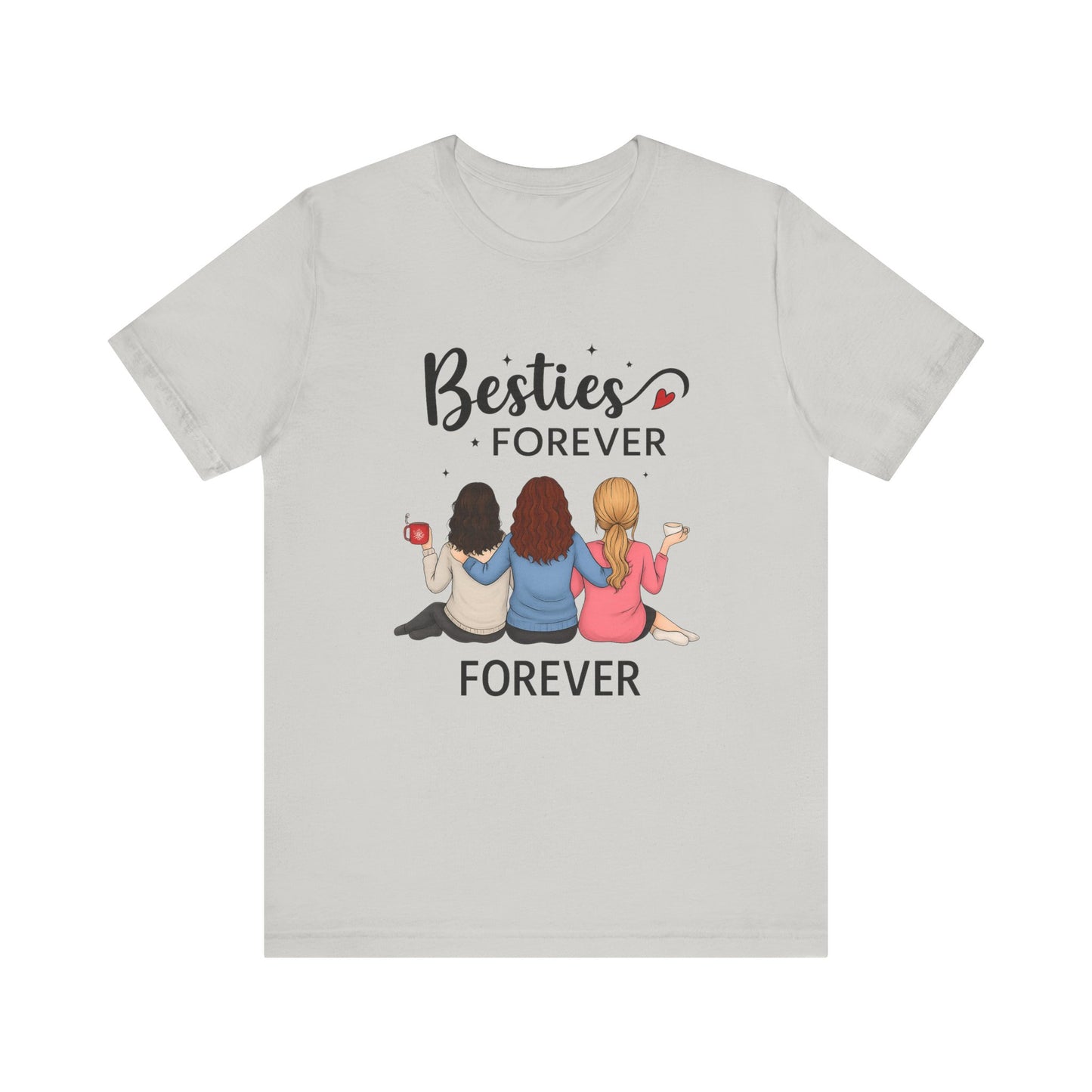 Besties Forever Tee, Friendship Gift Shirt, Unisex Short Sleeve Top, Best Friend Birthday Tee, Casual Friendship Apparel