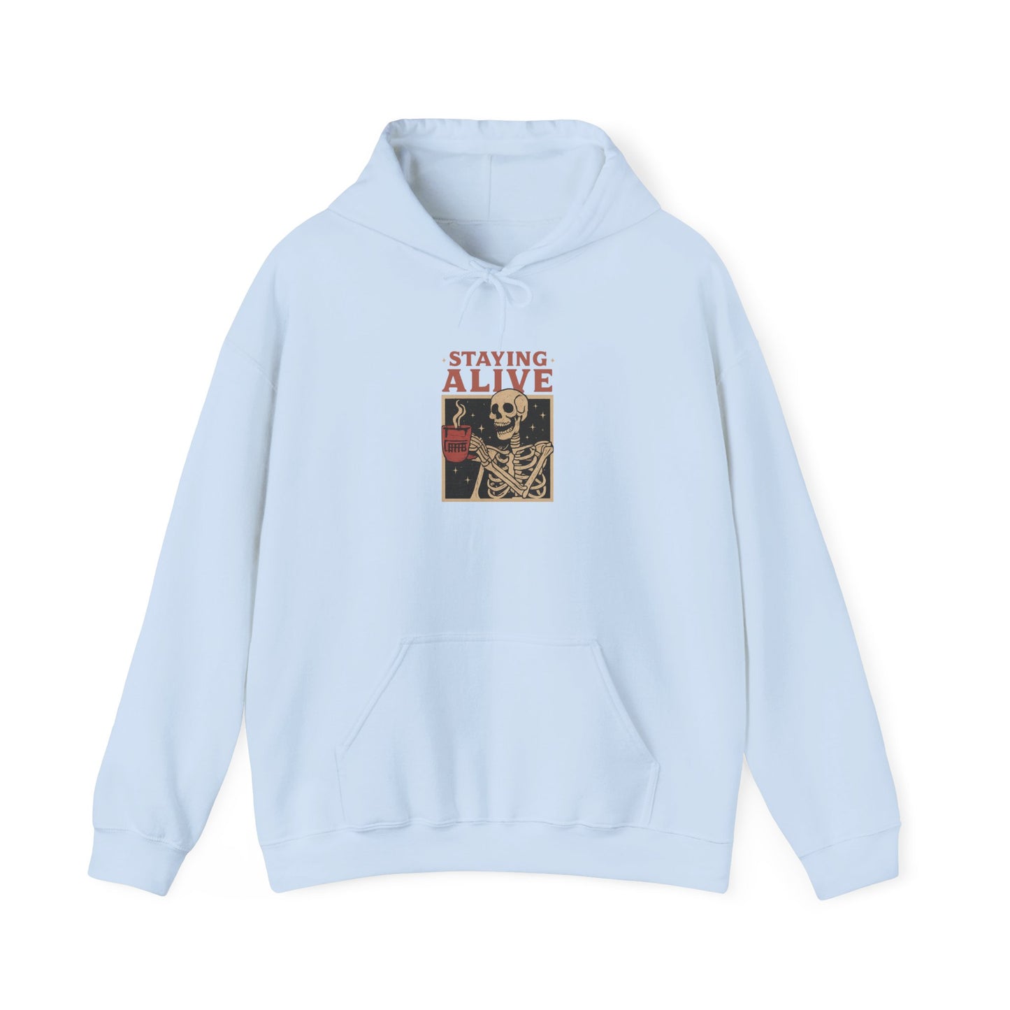 Staying Alive Unisex Hoodie - Fun Graphic Sweatshirt for Casual Wear, Perfect for Gift Giving, Halloween, or Everyday Comfort
