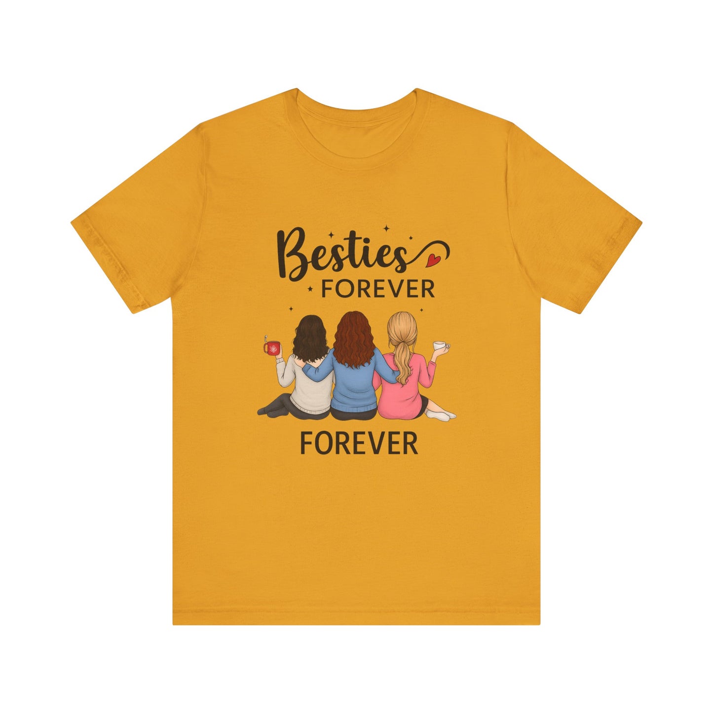 Besties Forever Tee, Friendship Gift Shirt, Unisex Short Sleeve Top, Best Friend Birthday Tee, Casual Friendship Apparel
