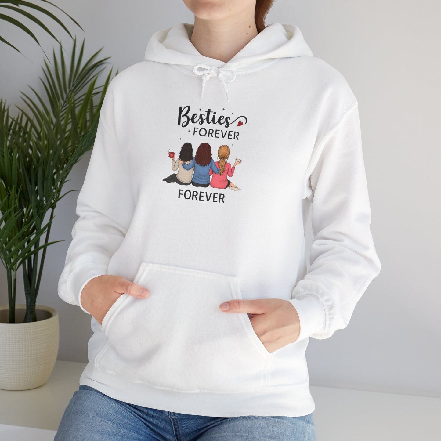 Besties Forever Hoodie, Friendship Sweatshirt, Gift for Friends, Cute Casual Wear, Cozy Unisex Pullover