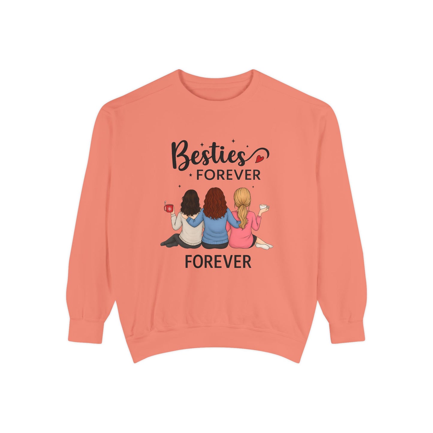 Besties Forever Sweatshirt, Cozy Friendship Gift, Ideal for Birthdays, Casual Outings, Best Friend Apparel, Comfortable Fashion