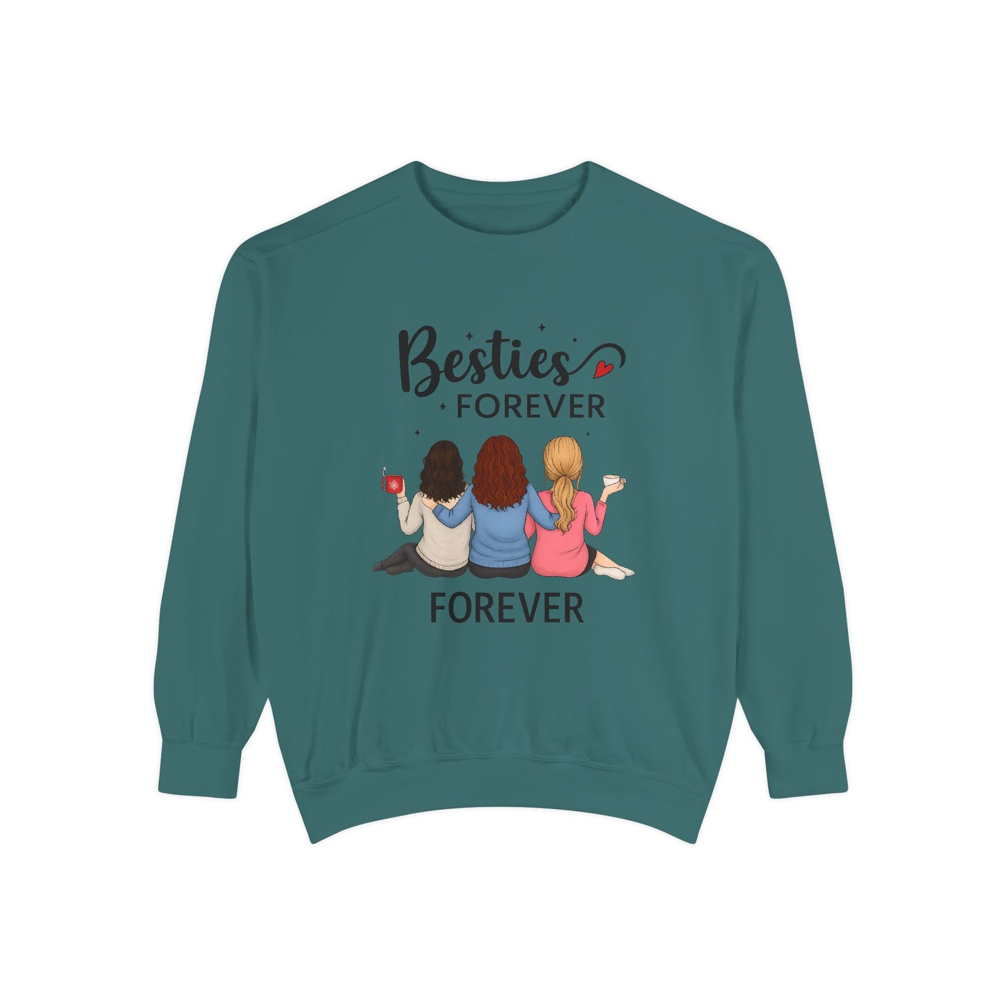 Besties Forever Sweatshirt, Cozy Friendship Gift, Ideal for Birthdays, Casual Outings, Best Friend Apparel, Comfortable Fashion