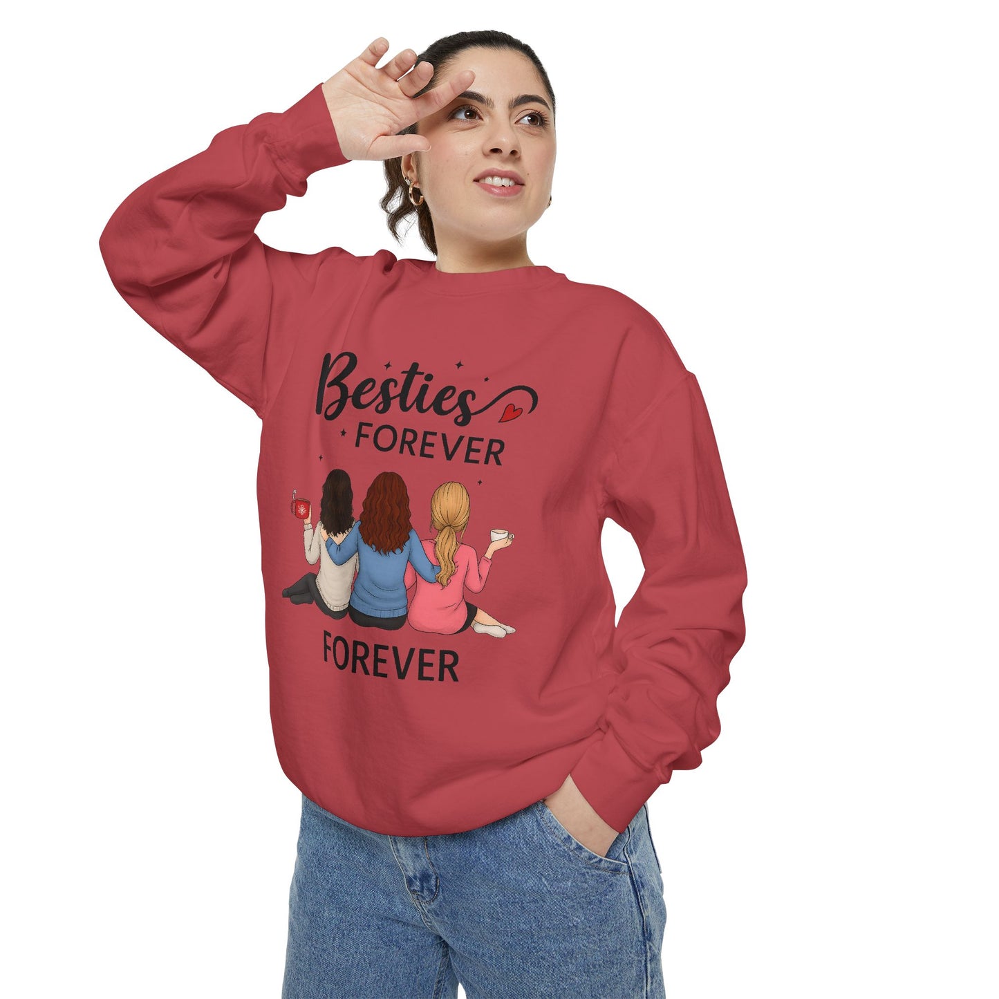 Besties Forever Sweatshirt, Cozy Friendship Gift, Ideal for Birthdays, Casual Outings, Best Friend Apparel, Comfortable Fashion