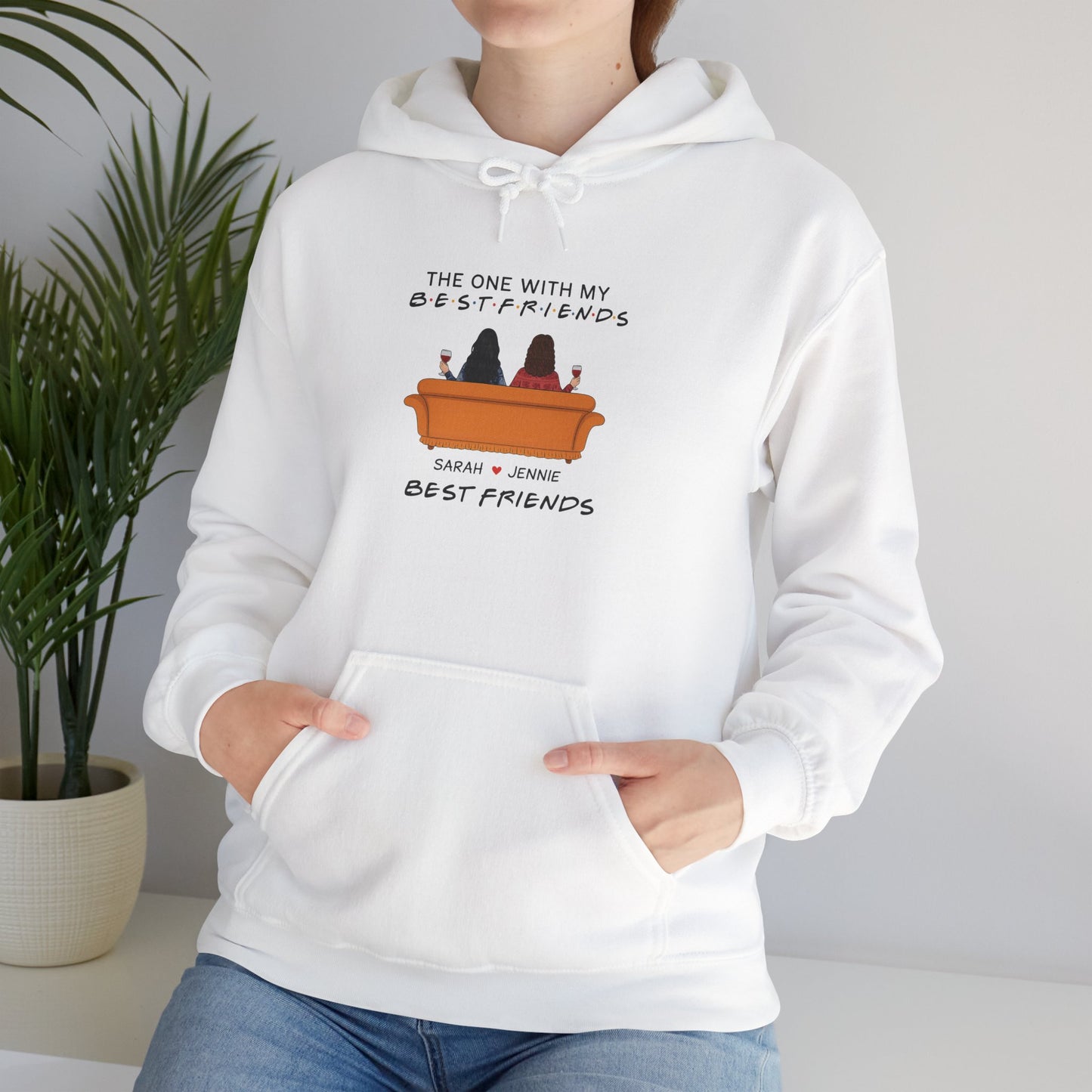 Best Friends Hooded Sweatshirt - Cozy Gift for Friends, Birthday Gift, Friendship Hoodie, Casual Wear, Relaxing Sweatshirt