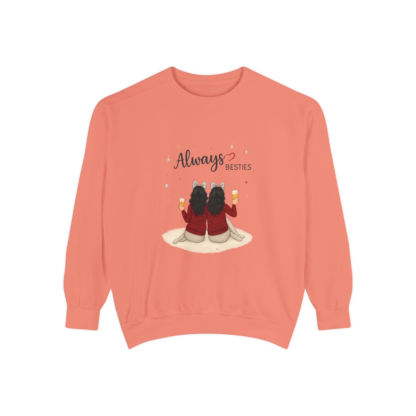 Bestie Sweatshirt with 'Always Besties' Design, Cozy Gift for Friends, Casual Wear, Friendship Celebration, Unisex Apparel
