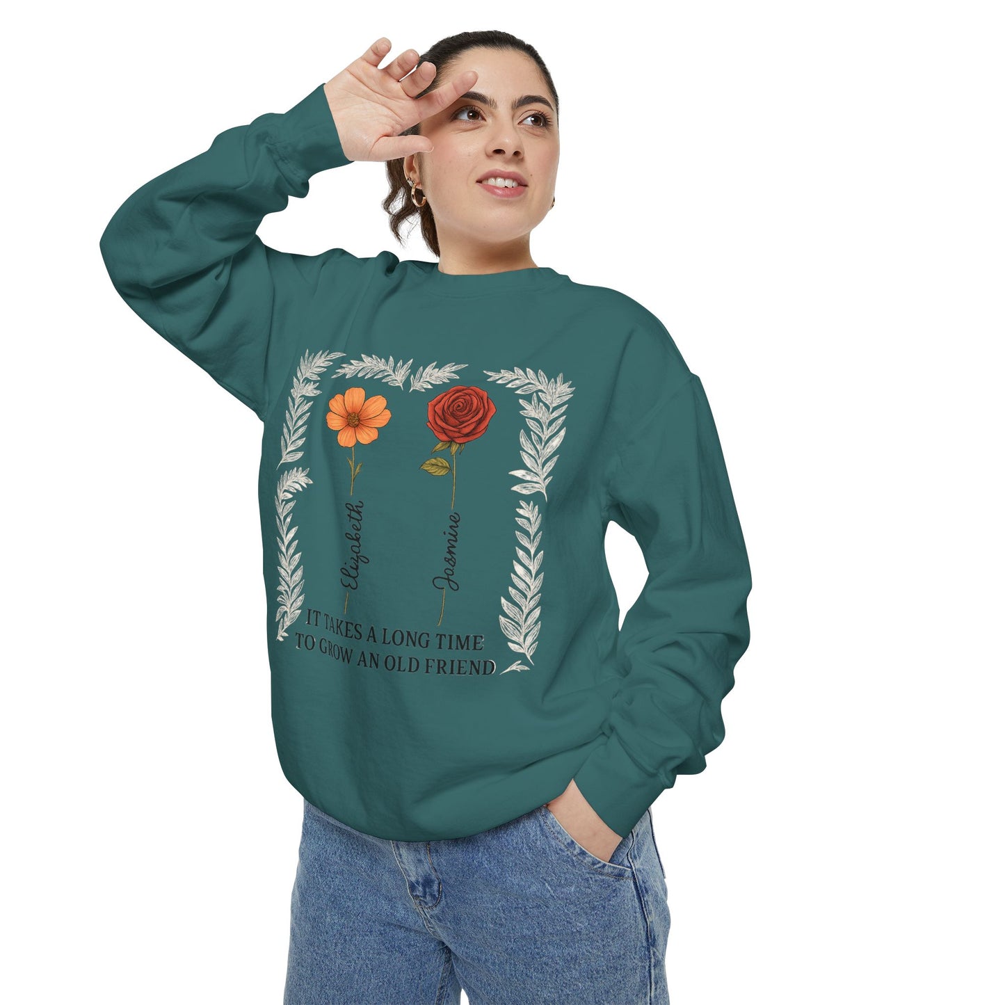 Friendship Sweatshirt - Cozy Gift, Unisex Apparel, Vintage Style, Floral Design, Perfect for Birthdays, Friendship Day