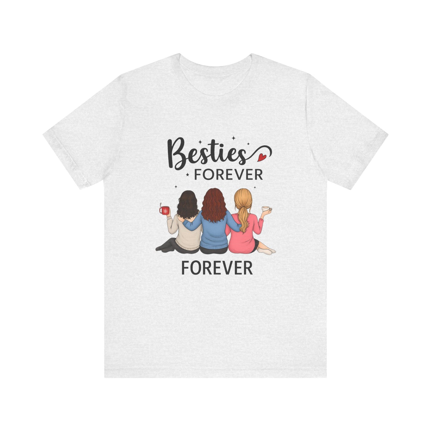 Besties Forever Tee, Friendship Gift Shirt, Unisex Short Sleeve Top, Best Friend Birthday Tee, Casual Friendship Apparel