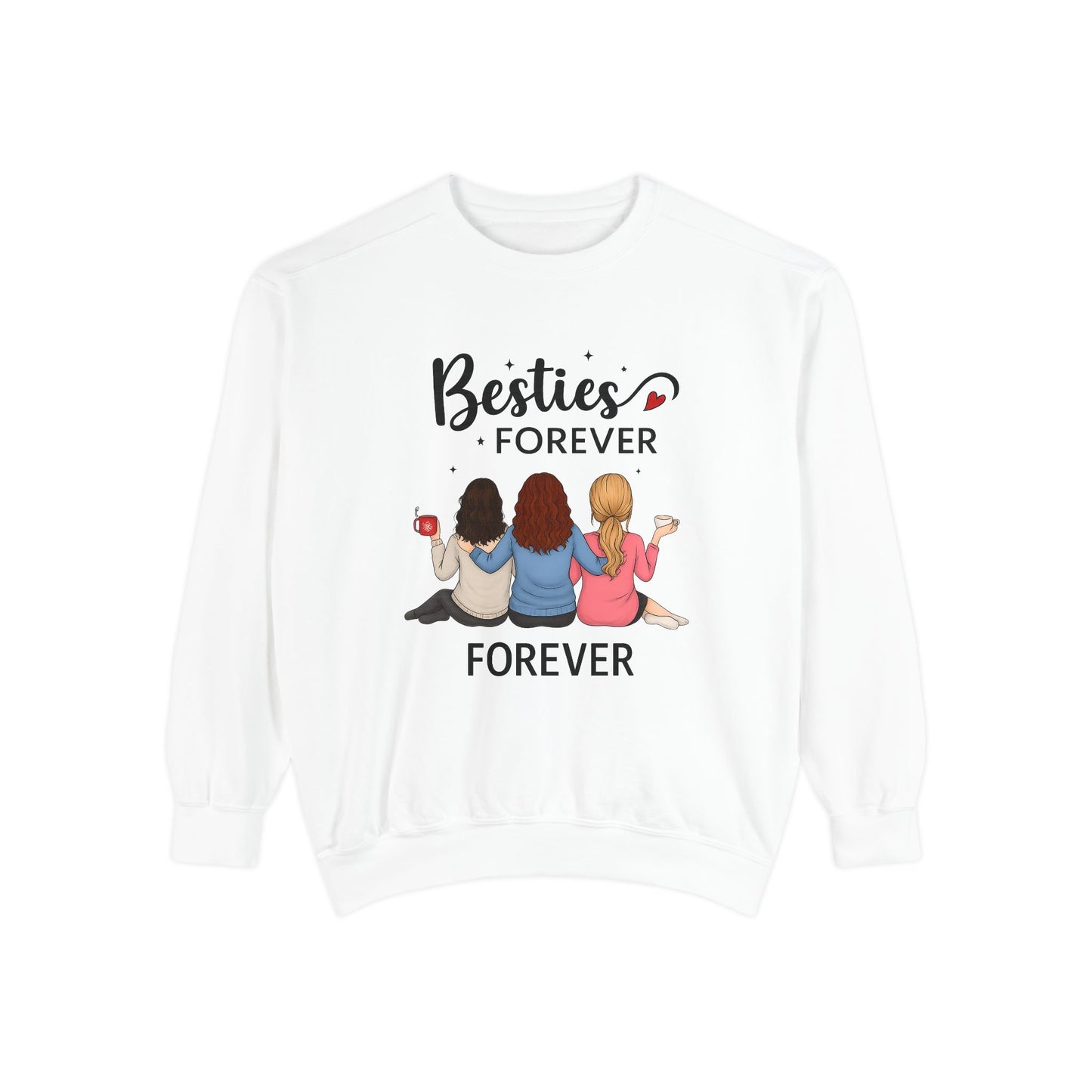 Besties Forever Sweatshirt, Cozy Friendship Gift, Ideal for Birthdays, Casual Outings, Best Friend Apparel, Comfortable Fashion
