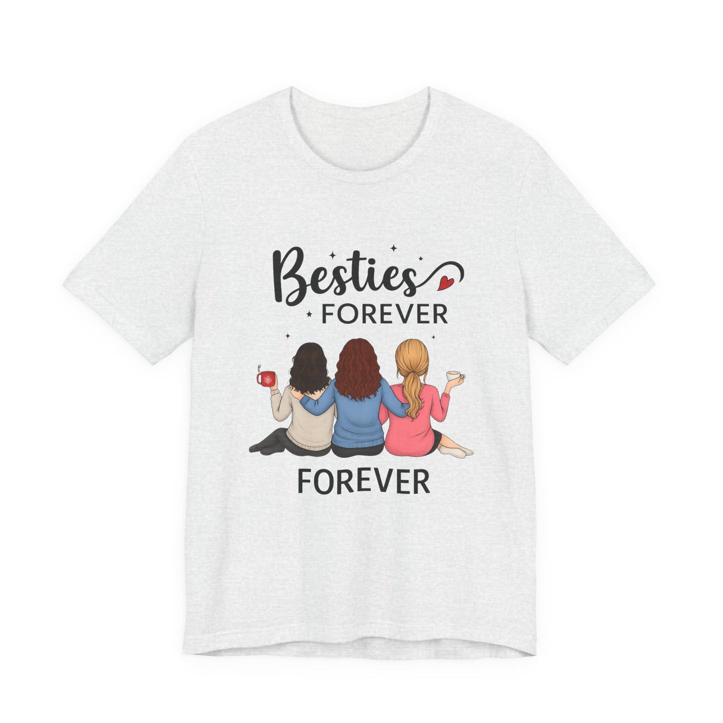 Besties Forever Tee, Friendship Gift Shirt, Unisex Short Sleeve Top, Best Friend Birthday Tee, Casual Friendship Apparel