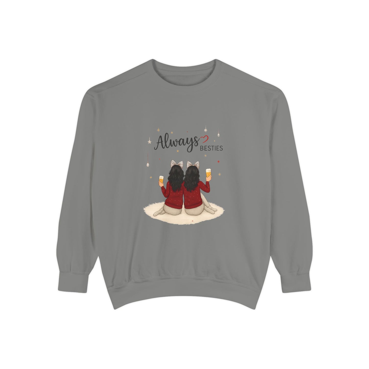 Bestie Sweatshirt with 'Always Besties' Design, Cozy Gift for Friends, Casual Wear, Friendship Celebration, Unisex Apparel