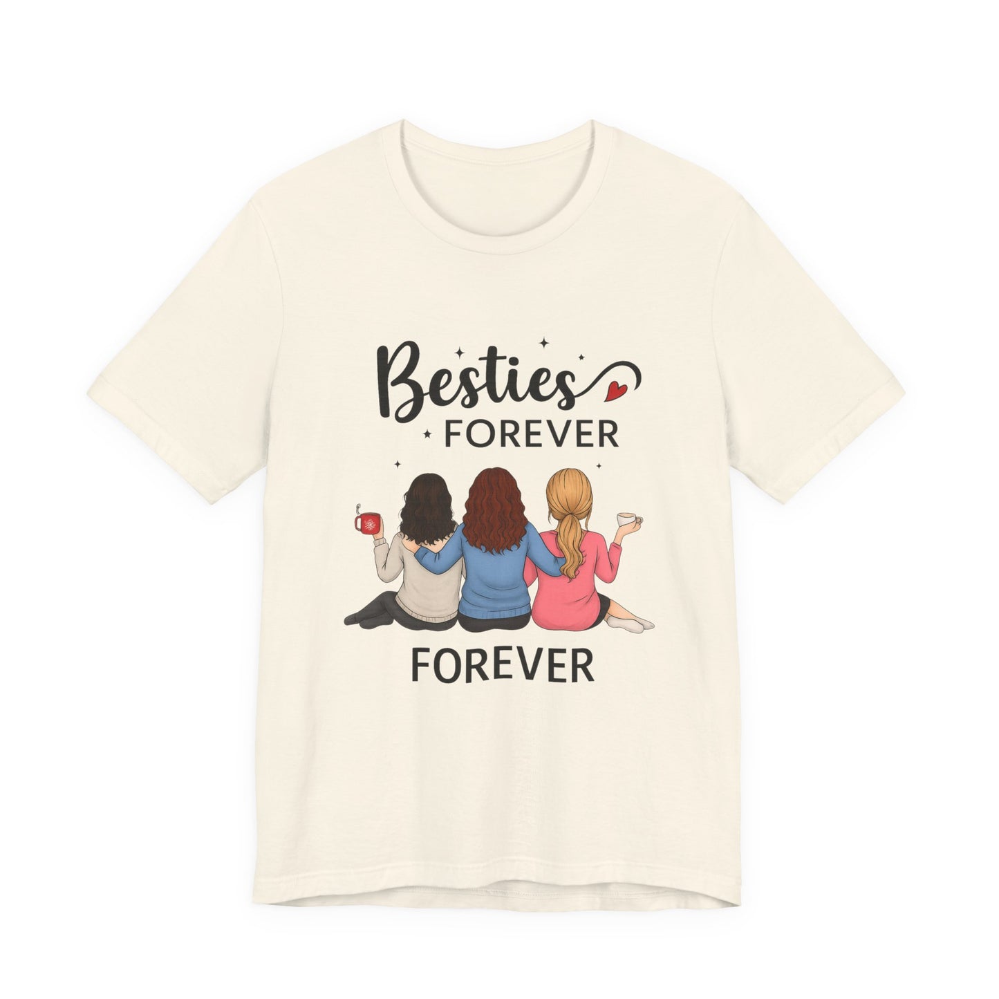 Besties Forever Tee, Friendship Gift Shirt, Unisex Short Sleeve Top, Best Friend Birthday Tee, Casual Friendship Apparel