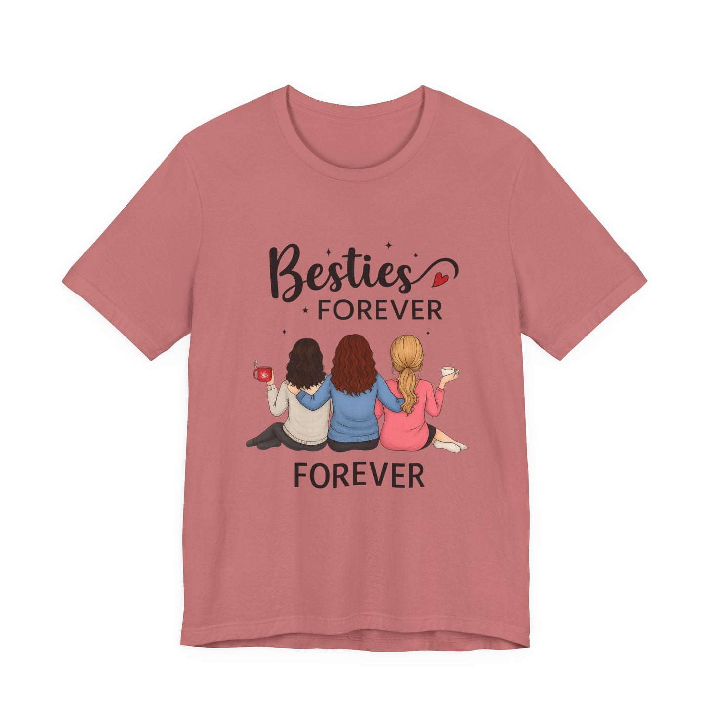 Besties Forever Tee, Friendship Gift Shirt, Unisex Short Sleeve Top, Best Friend Birthday Tee, Casual Friendship Apparel