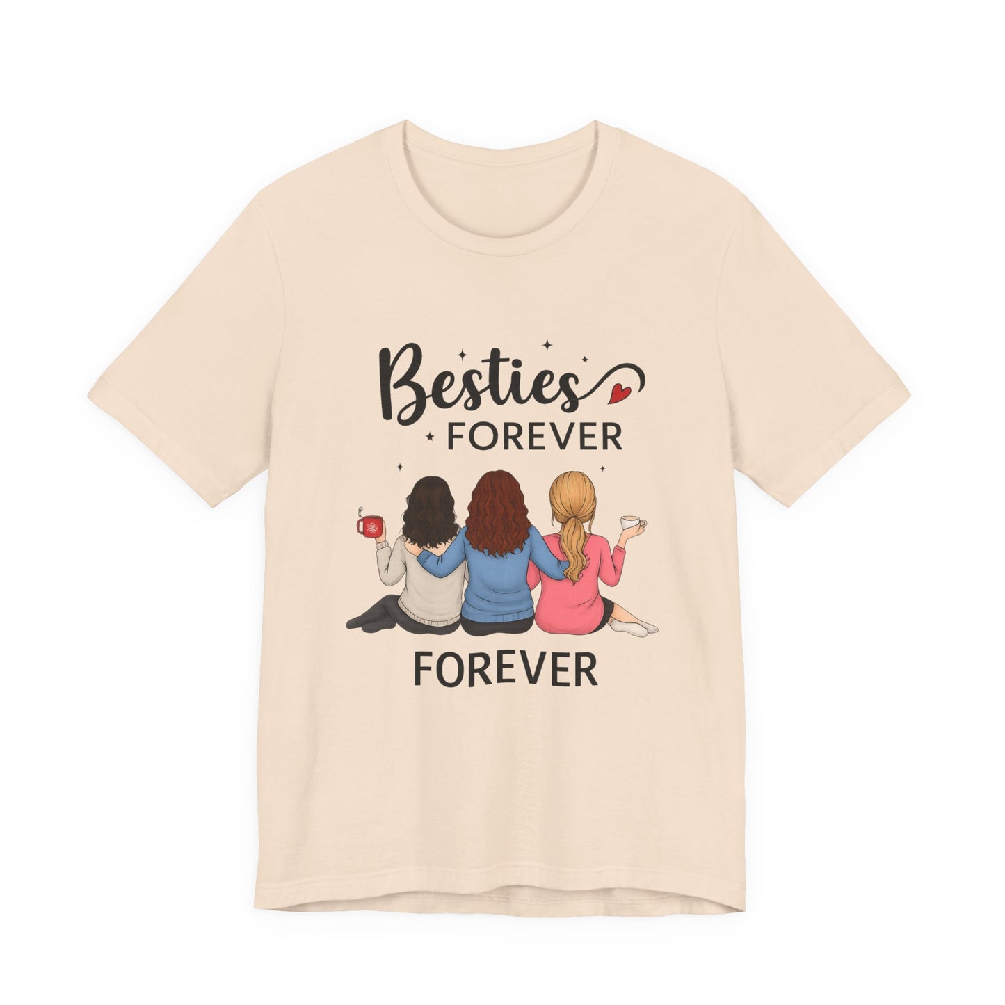 Besties Forever Tee, Friendship Gift Shirt, Unisex Short Sleeve Top, Best Friend Birthday Tee, Casual Friendship Apparel