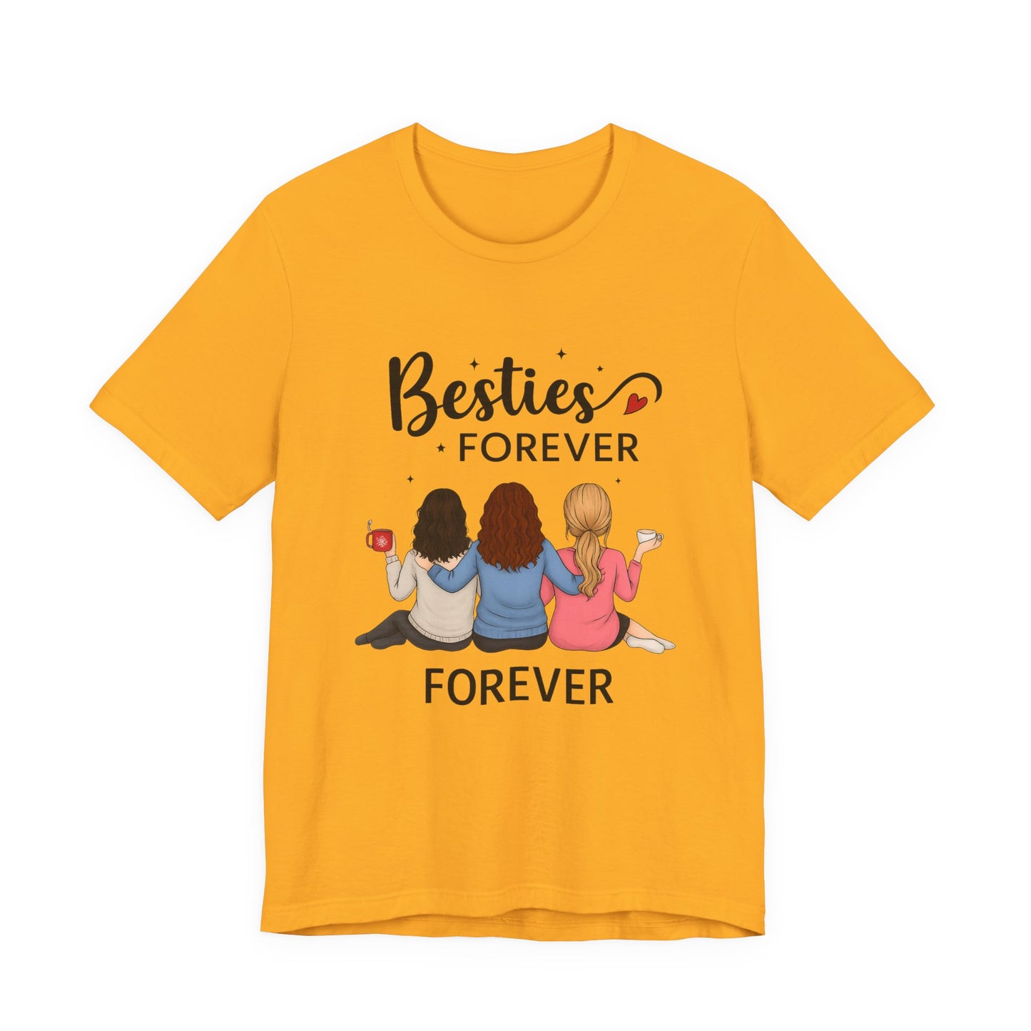 Besties Forever Tee, Friendship Gift Shirt, Unisex Short Sleeve Top, Best Friend Birthday Tee, Casual Friendship Apparel