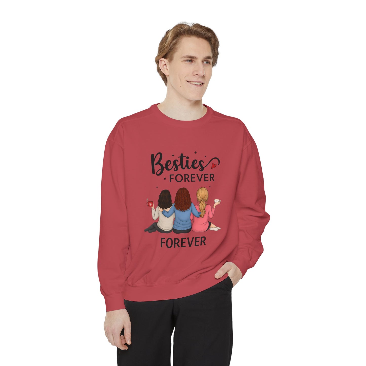 Besties Forever Sweatshirt, Cozy Friendship Gift, Ideal for Birthdays, Casual Outings, Best Friend Apparel, Comfortable Fashion