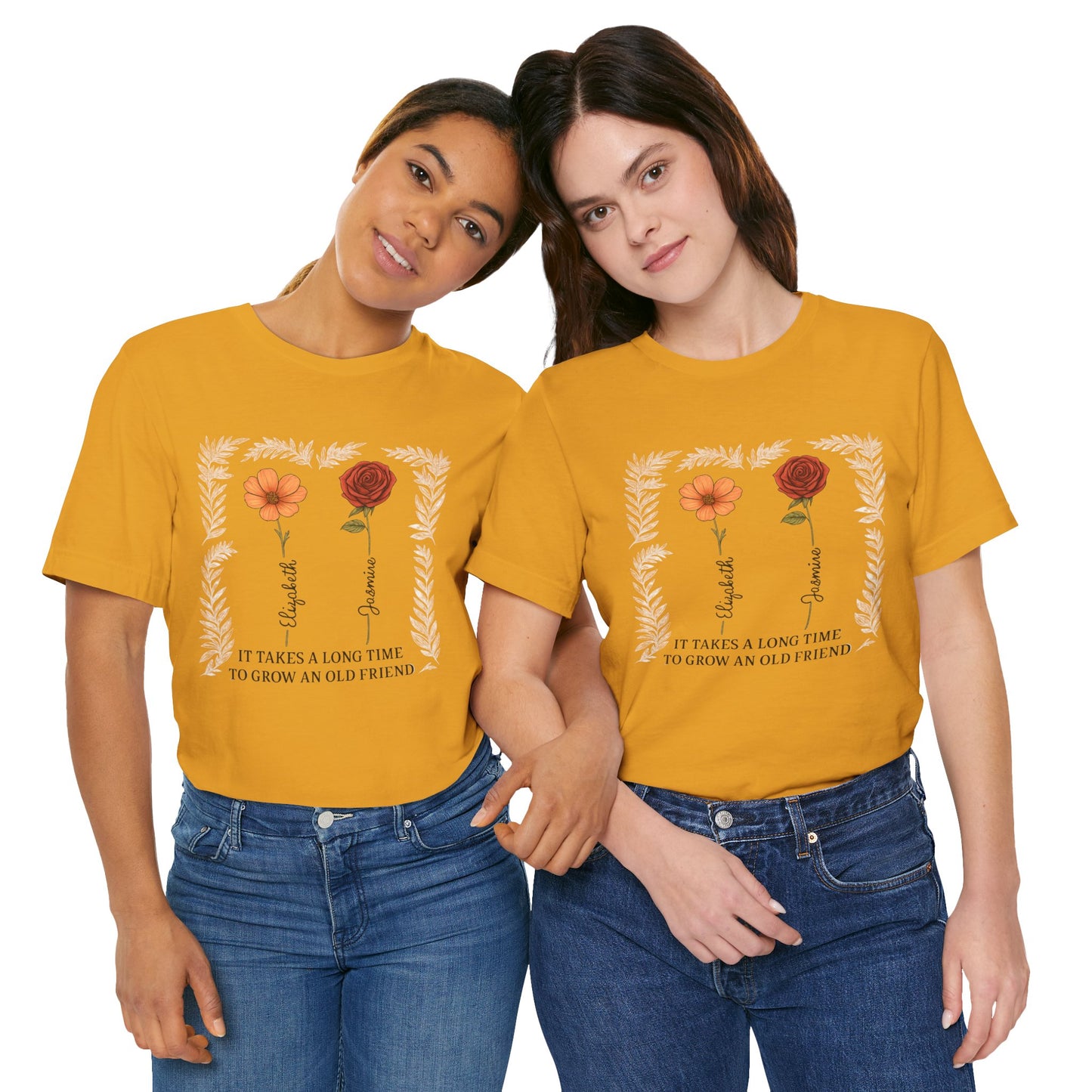 Floral Friendship Quote Tee, Unisex Short Sleeve Shirt, Gift for Friends, Meaningful Shirt, Motivational Clothing, Friendship Day Gift
