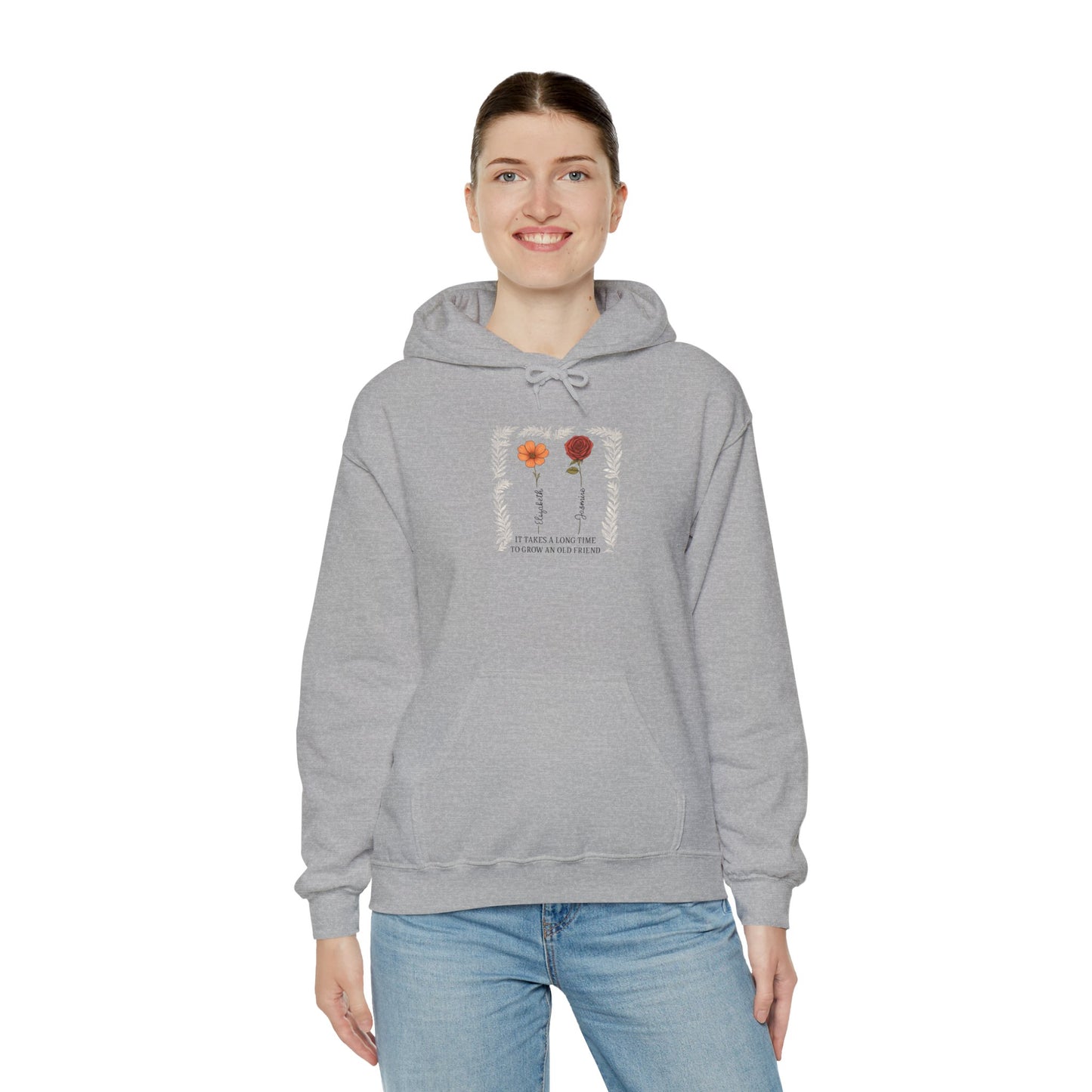 Floral Quote Hoodie - Cozy Sweatshirt, Inspirational Gift, Warm Layer, Perfect for Autumn, Fall Fashion, Casual Wear