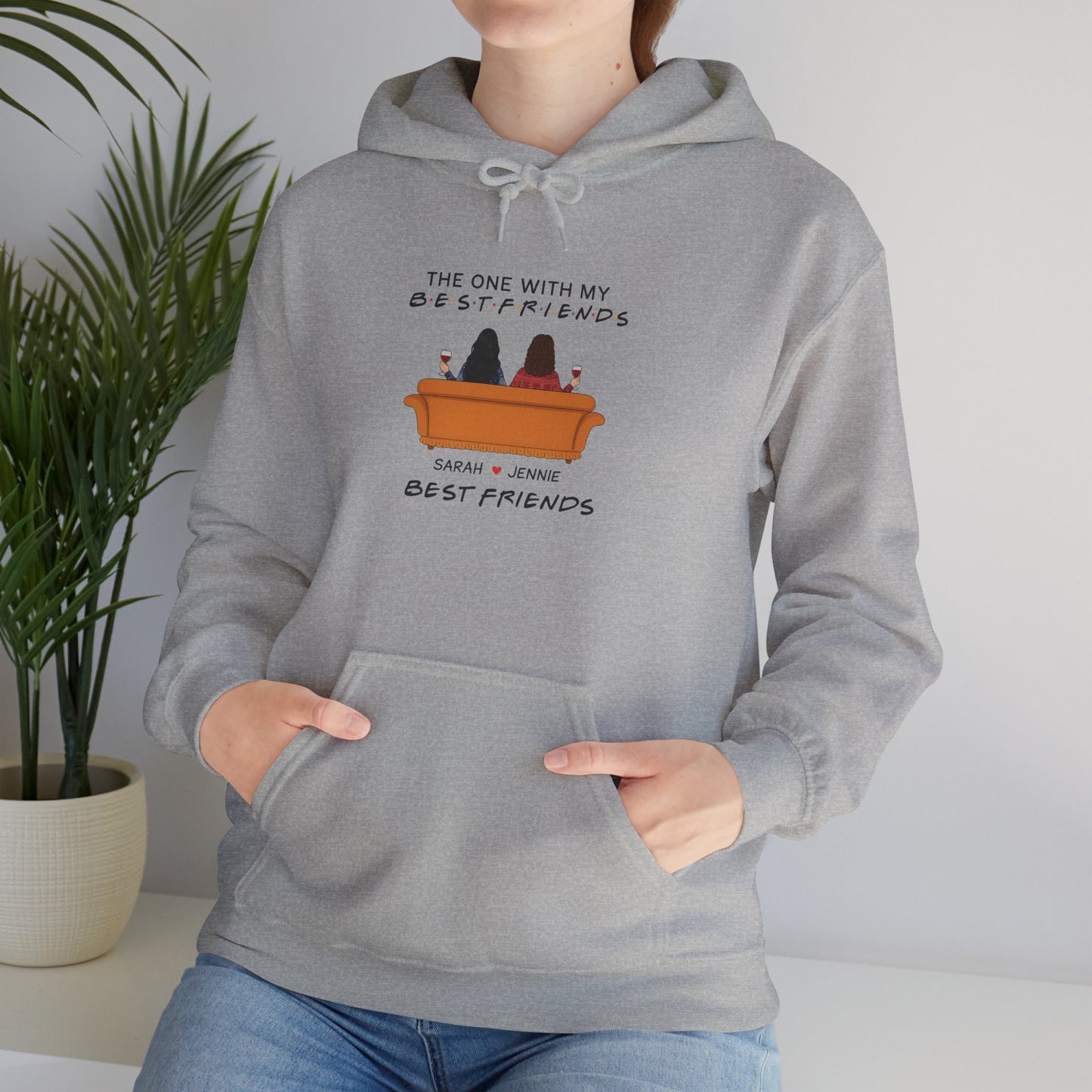 Best Friends Hooded Sweatshirt - Cozy Gift for Friends, Birthday Gift, Friendship Hoodie, Casual Wear, Relaxing Sweatshirt