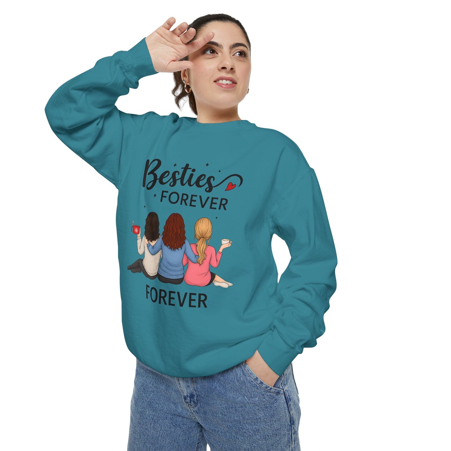 Besties Forever Sweatshirt, Cozy Friendship Gift, Ideal for Birthdays, Casual Outings, Best Friend Apparel, Comfortable Fashion