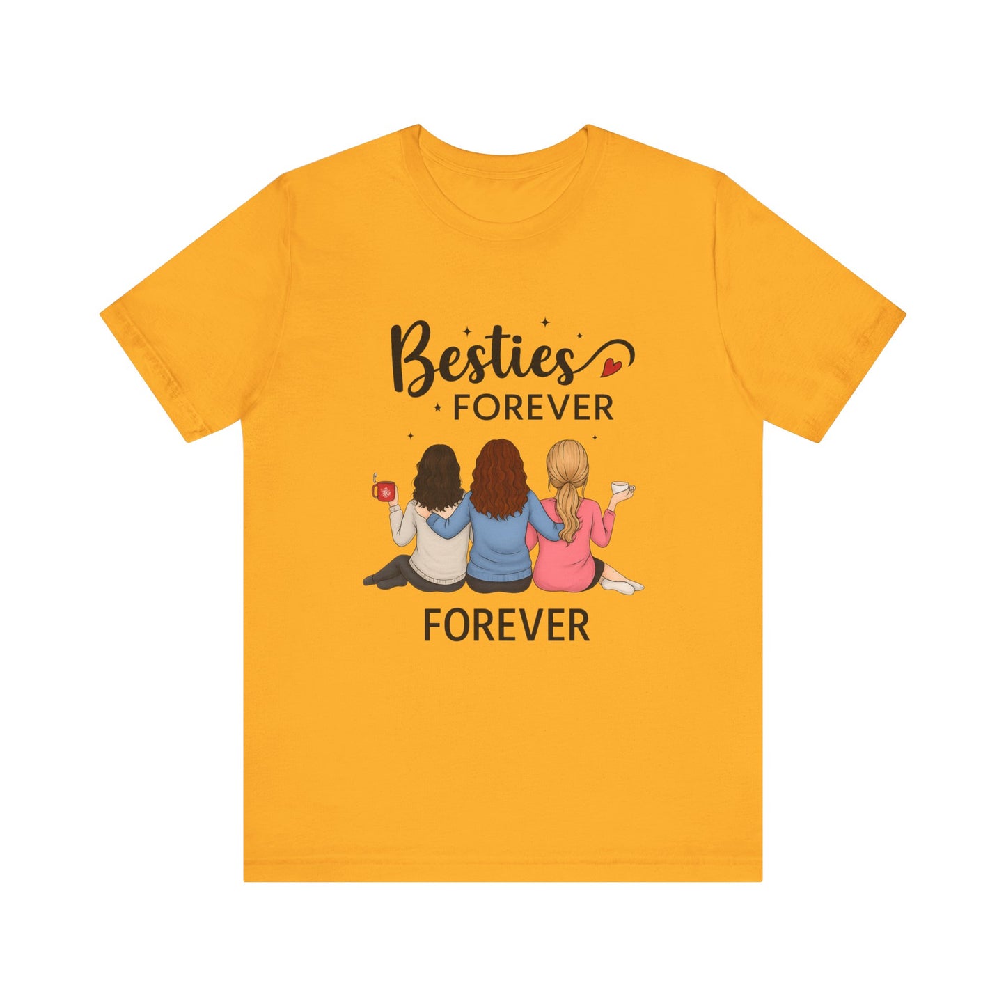 Besties Forever Tee, Friendship Gift Shirt, Unisex Short Sleeve Top, Best Friend Birthday Tee, Casual Friendship Apparel