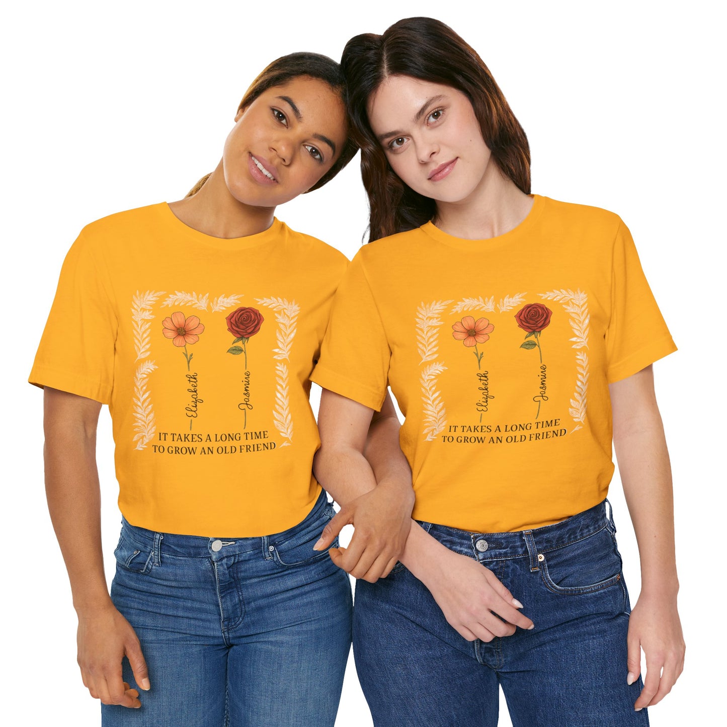 Floral Friendship Quote Tee, Unisex Short Sleeve Shirt, Gift for Friends, Meaningful Shirt, Motivational Clothing, Friendship Day Gift