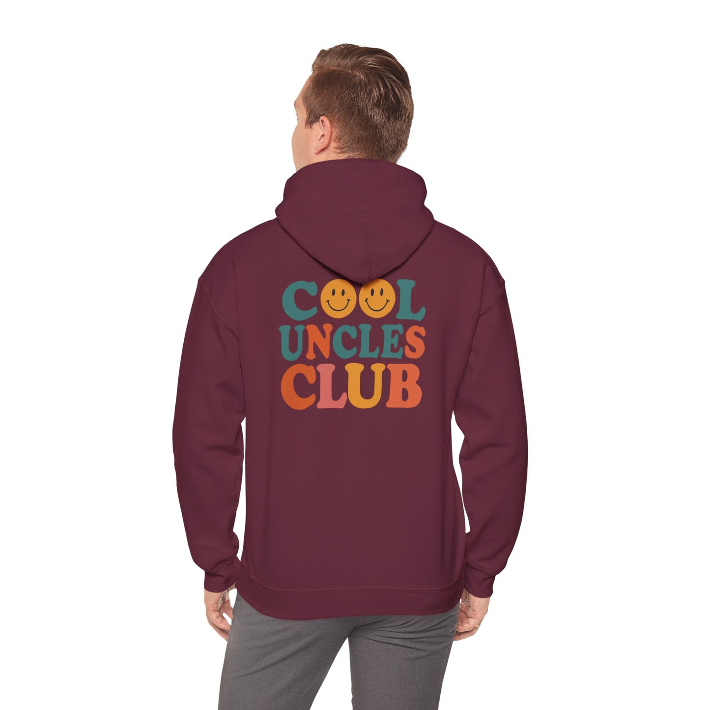 Cool Uncles Club Hooded Sweatshirt, Unisex Hoodie Gift, Cozy Sweatshirt for Uncles, Family Gathering Attire, Fun Graphic Hoodie