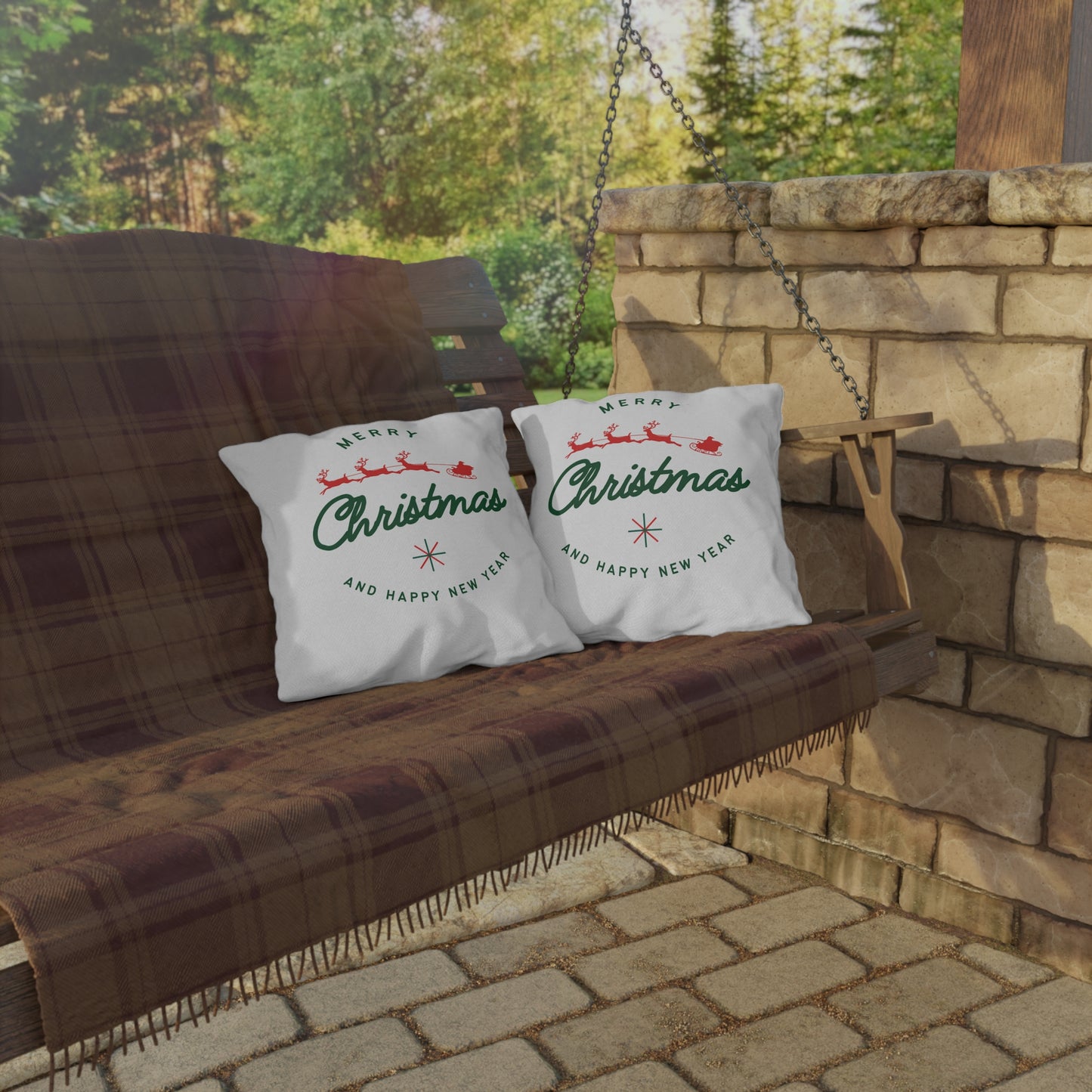 Christmas Outdoor Pillows, Holiday Decor, Patio Gifts, Seasonal Home Accents, Festive Cushion Covers, Merry Christmas Decorations