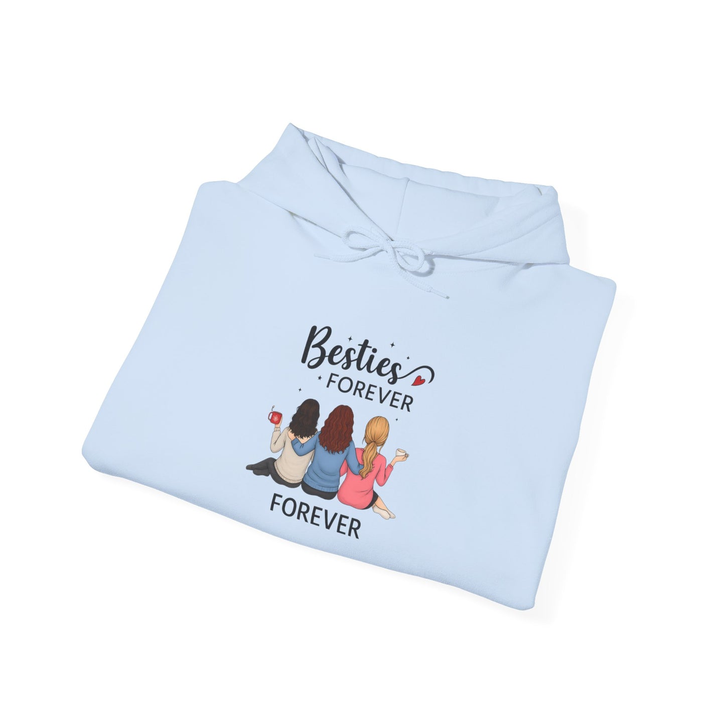 Besties Forever Hoodie, Friendship Sweatshirt, Gift for Friends, Cute Casual Wear, Cozy Unisex Pullover