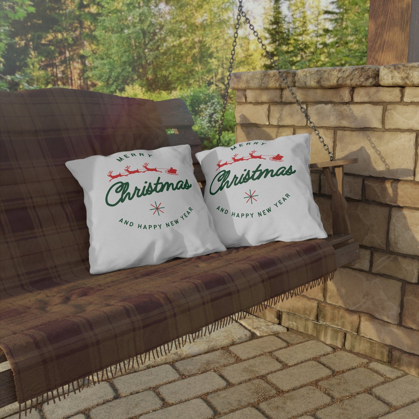 Christmas Outdoor Pillows, Holiday Decor, Patio Gifts, Seasonal Home Accents, Festive Cushion Covers, Merry Christmas Decorations