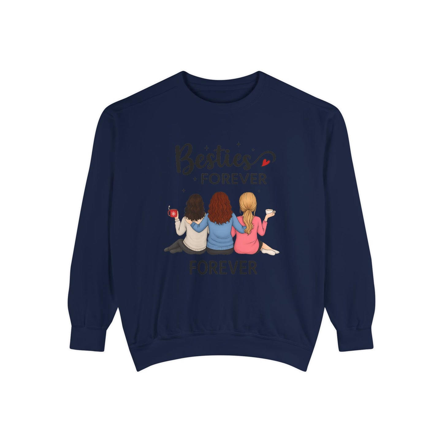 Besties Forever Sweatshirt, Cozy Friendship Gift, Ideal for Birthdays, Casual Outings, Best Friend Apparel, Comfortable Fashion
