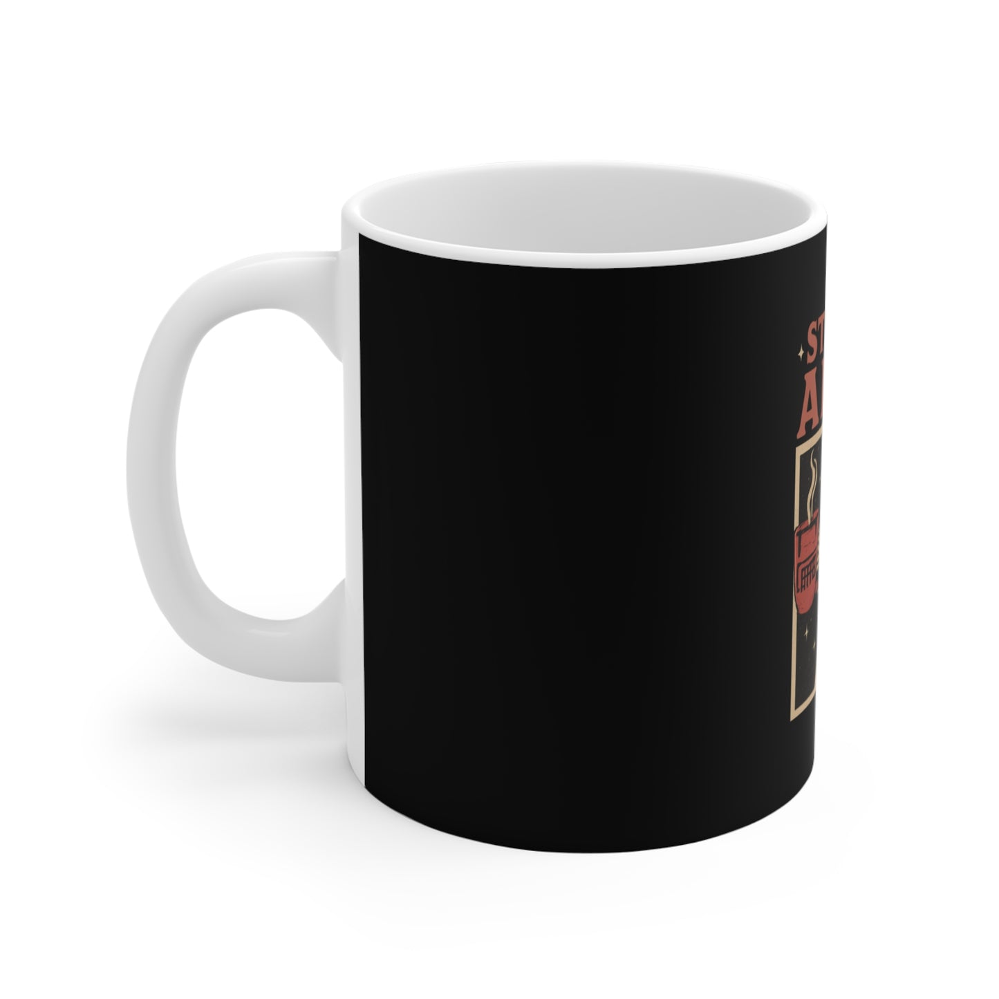 Funny Skeleton Staying Alive Mug - 11oz Coffee Cup, Halloween Gift, Quirky Kitchenware, Unique Present, Skeleton Lover's Mug