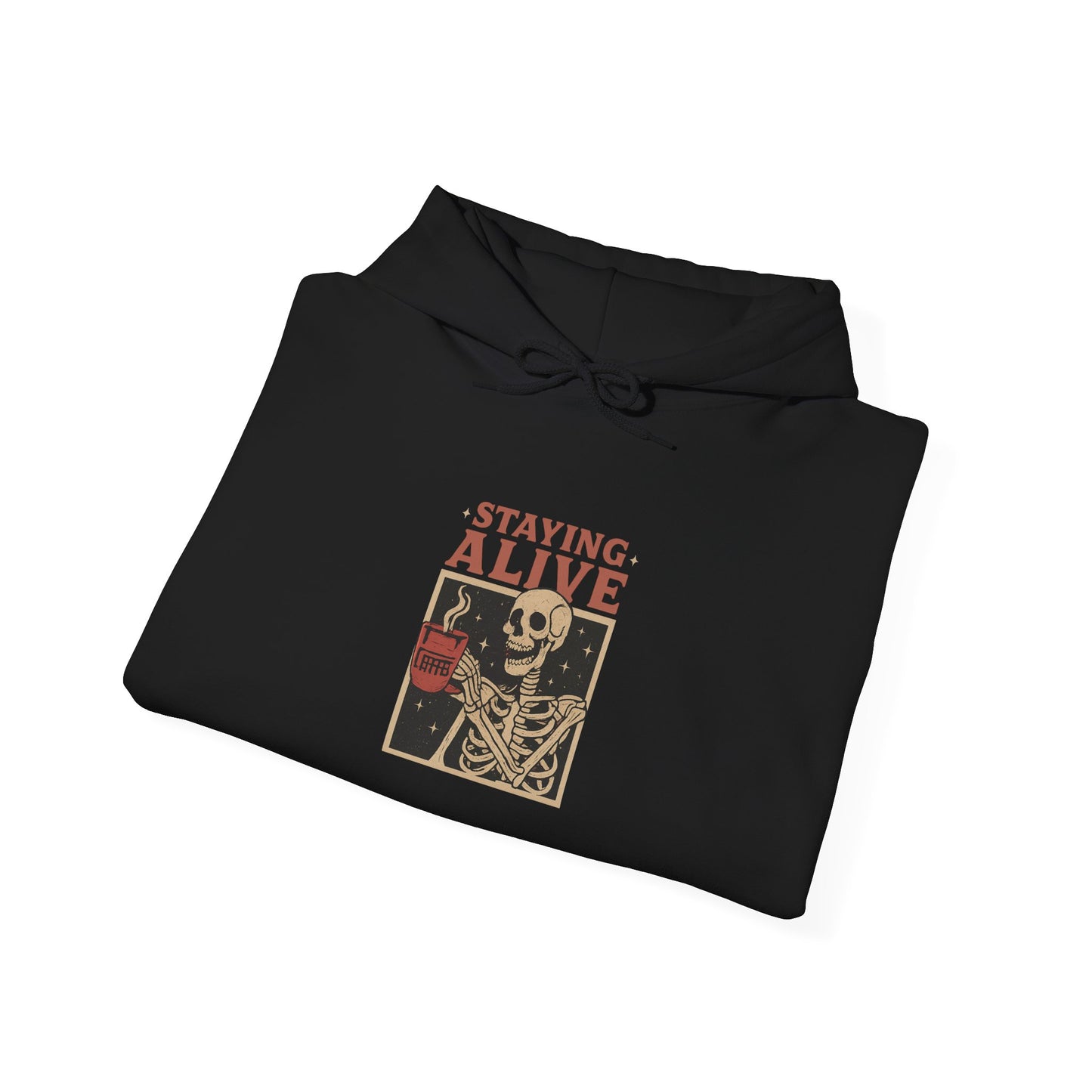 Staying Alive Unisex Hoodie - Fun Graphic Sweatshirt for Casual Wear, Perfect for Gift Giving, Halloween, or Everyday Comfort