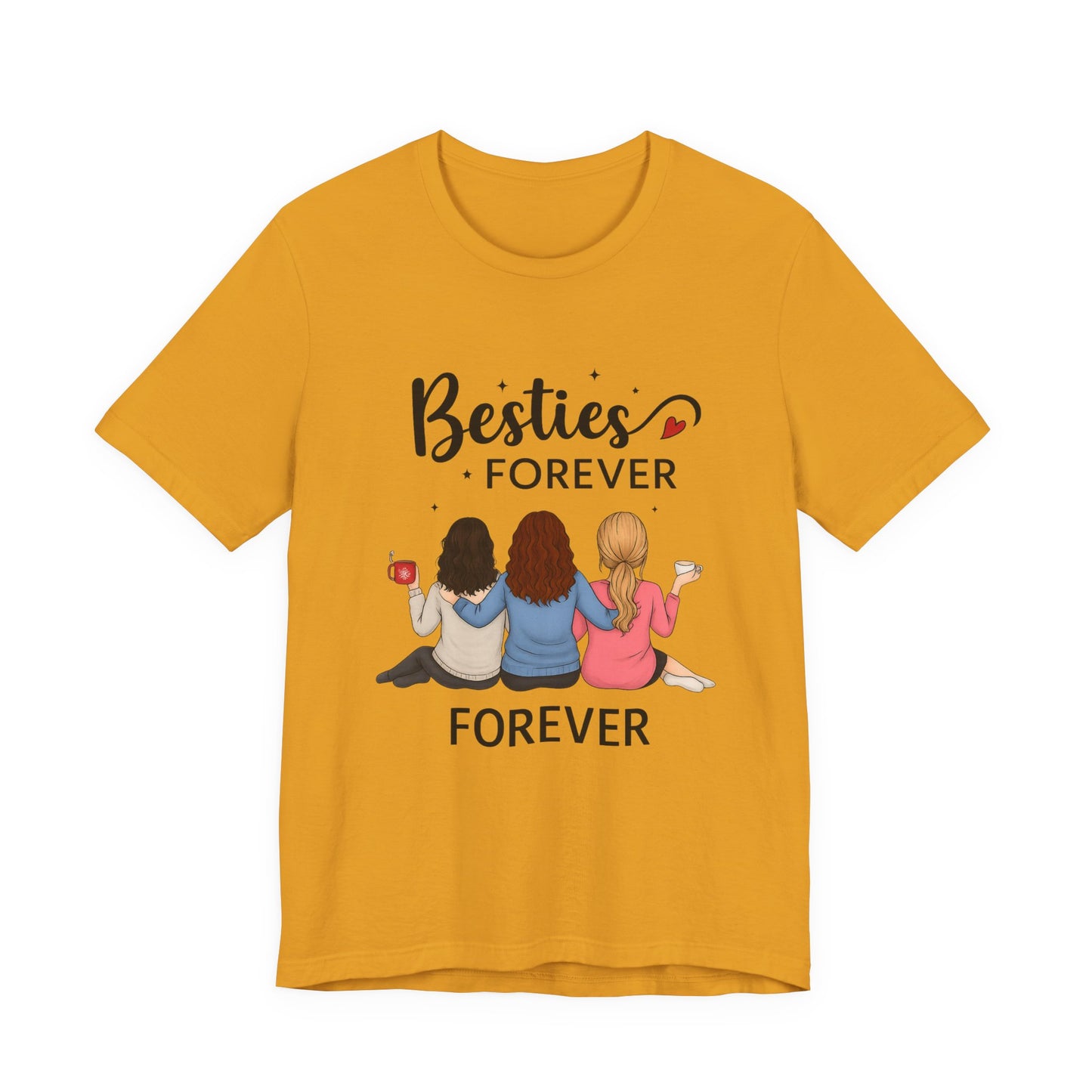 Besties Forever Tee, Friendship Gift Shirt, Unisex Short Sleeve Top, Best Friend Birthday Tee, Casual Friendship Apparel