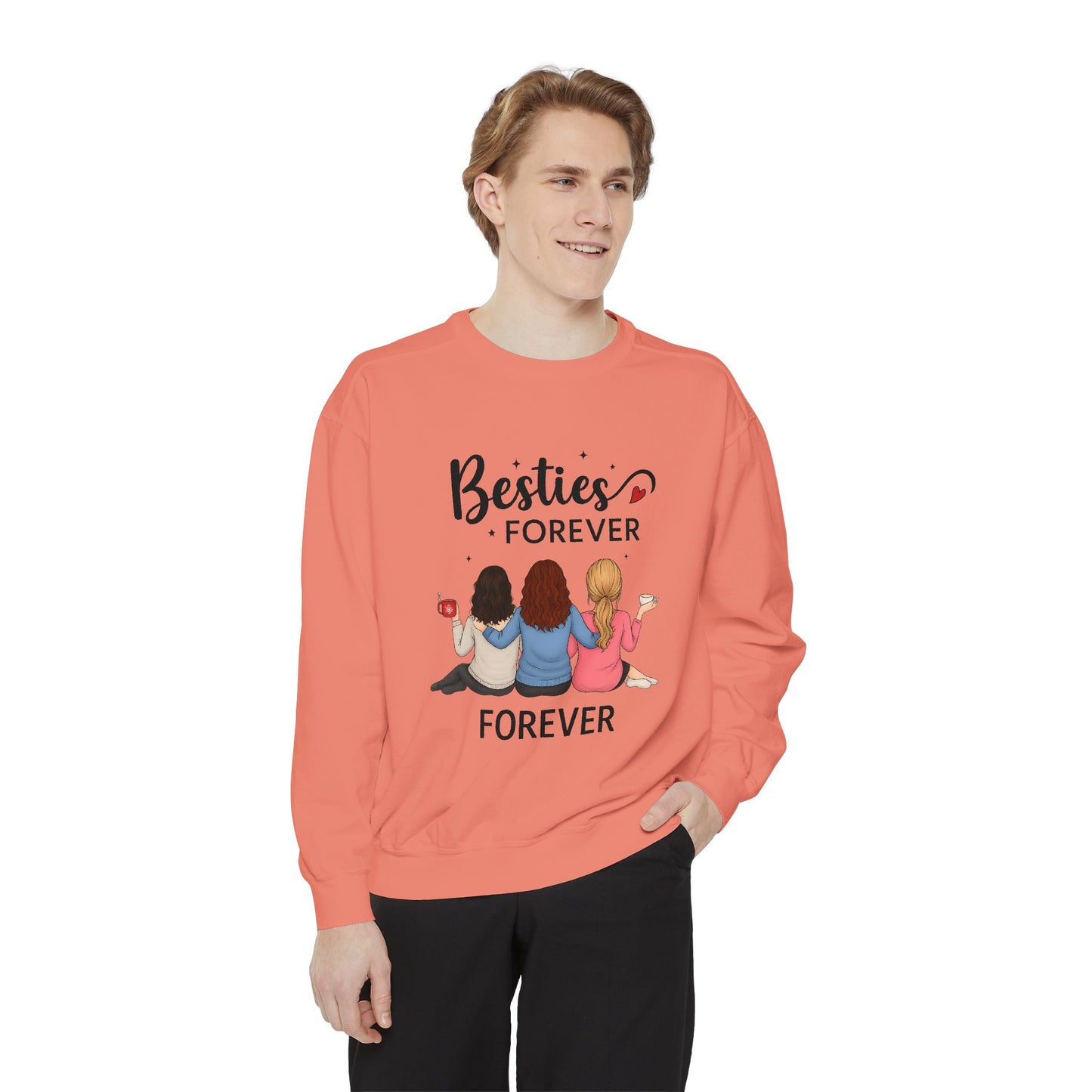 Besties Forever Sweatshirt, Cozy Friendship Gift, Ideal for Birthdays, Casual Outings, Best Friend Apparel, Comfortable Fashion