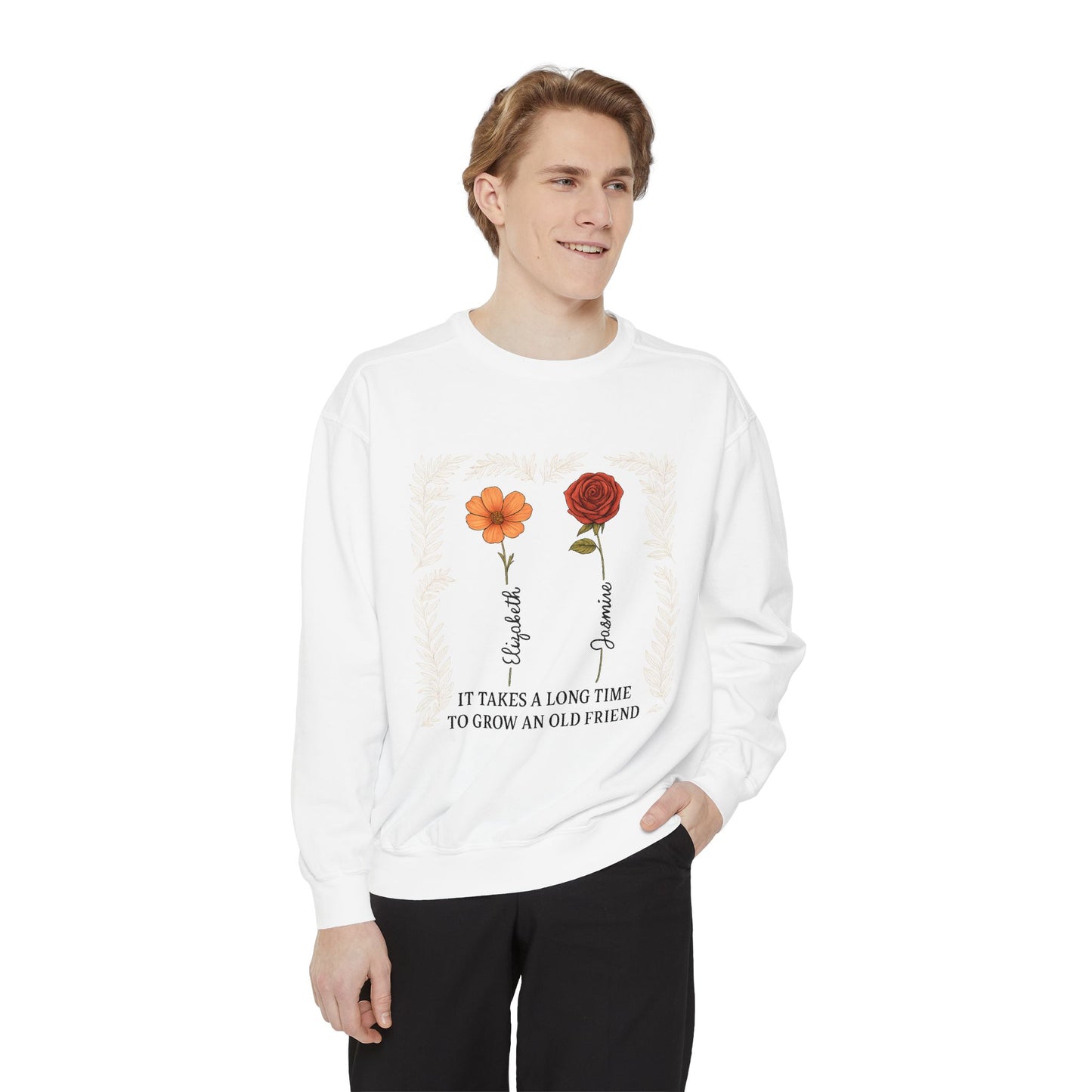 Friendship Sweatshirt - Cozy Gift, Unisex Apparel, Vintage Style, Floral Design, Perfect for Birthdays, Friendship Day
