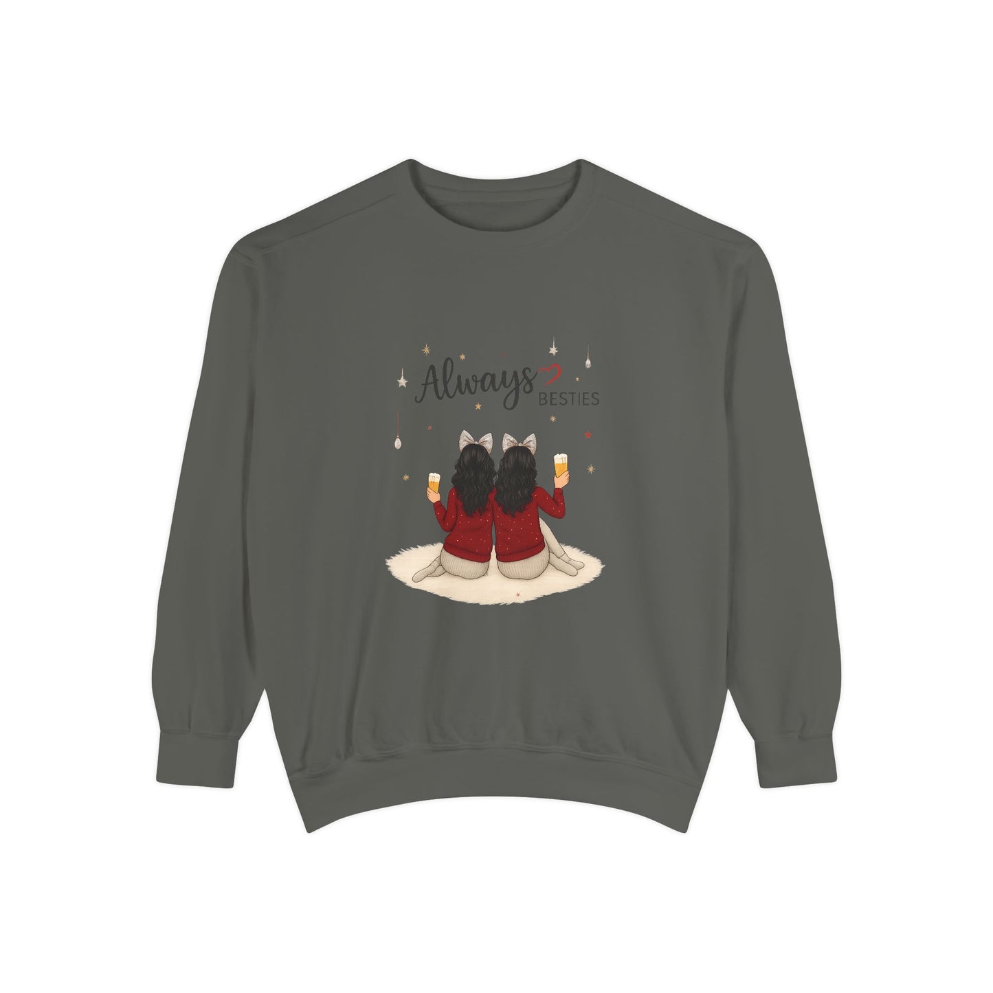 Bestie Sweatshirt with 'Always Besties' Design, Cozy Gift for Friends, Casual Wear, Friendship Celebration, Unisex Apparel