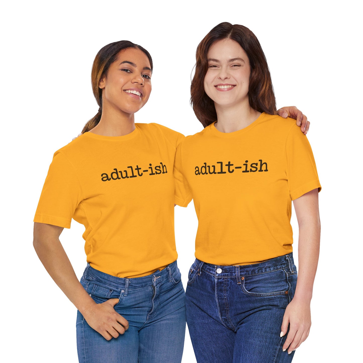 Adult-ish Unisex Jersey Tee, Casual Everyday Shirt, Great for Birthdays, Graduation Gift, Youth & Young Adults, Trendy Graphic T-Shirt