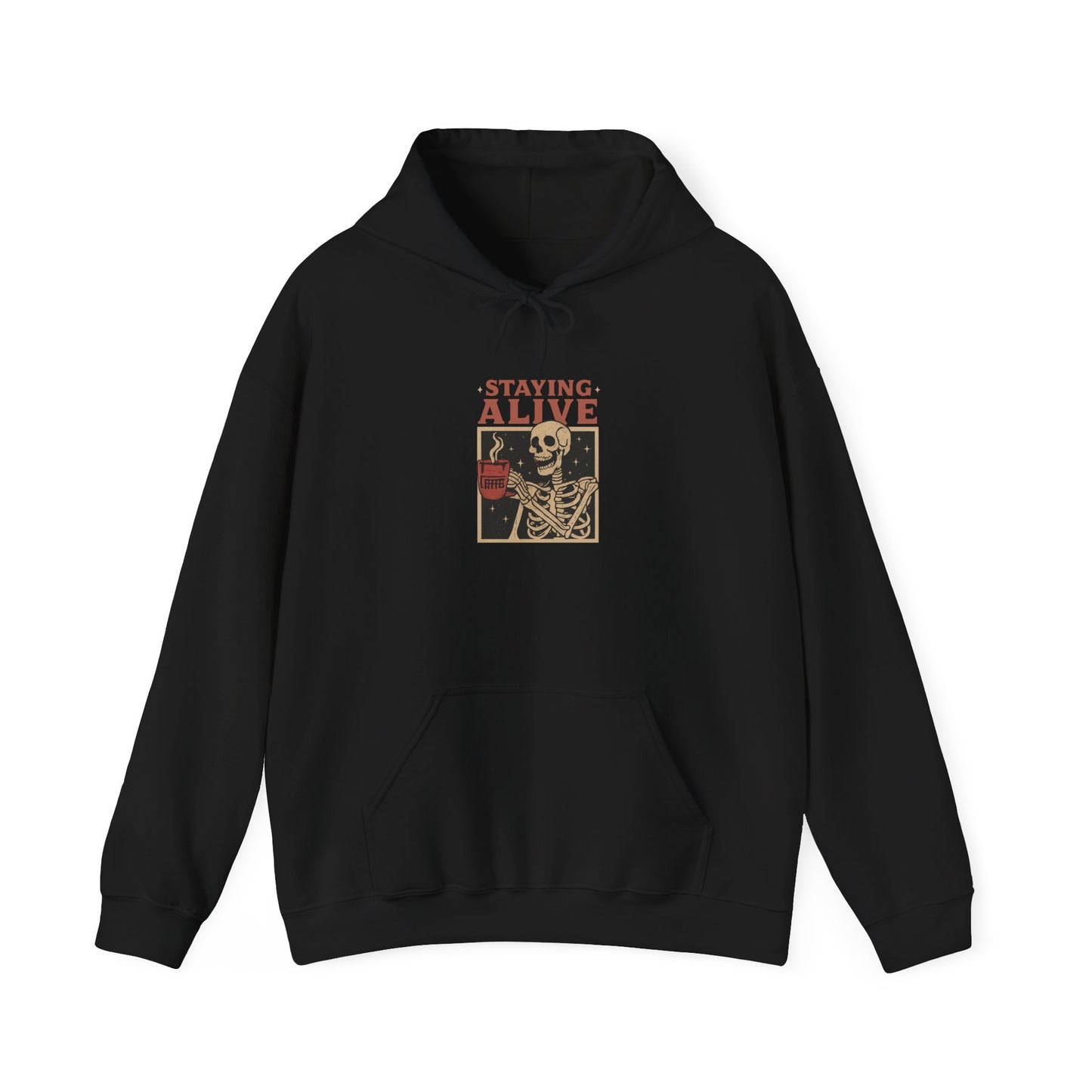 Staying Alive Unisex Hoodie - Fun Graphic Sweatshirt for Casual Wear, Perfect for Gift Giving, Halloween, or Everyday Comfort
