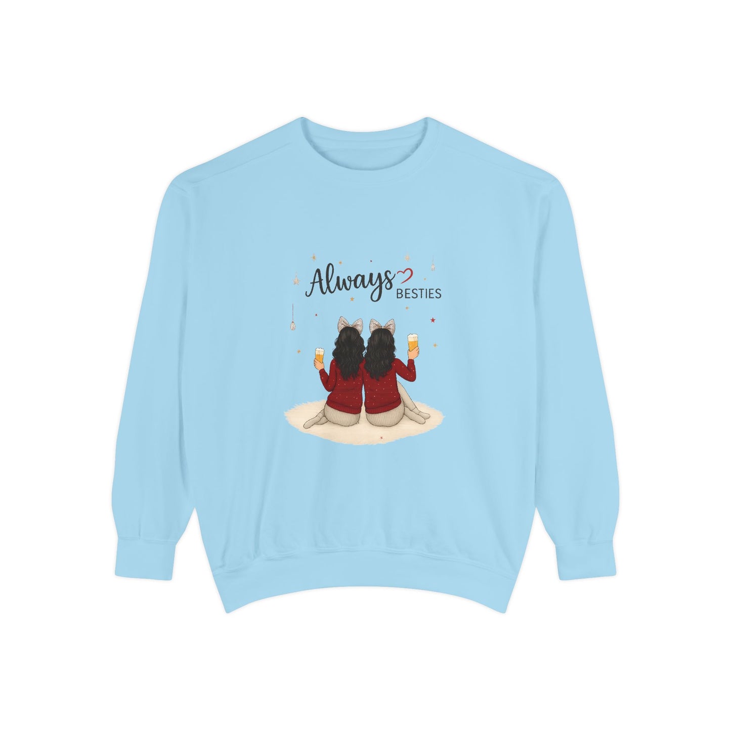 Bestie Sweatshirt with 'Always Besties' Design, Cozy Gift for Friends, Casual Wear, Friendship Celebration, Unisex Apparel