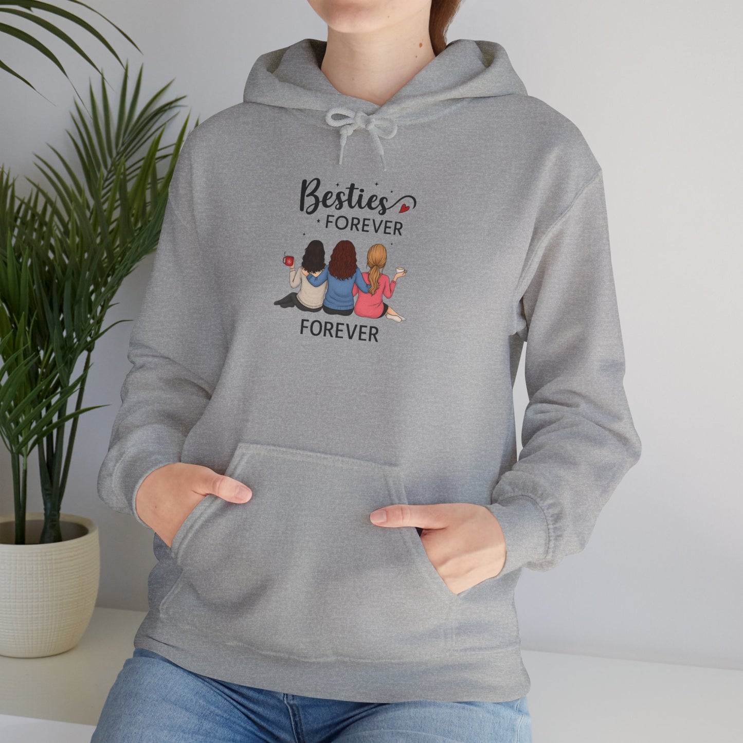 Besties Forever Hoodie, Friendship Sweatshirt, Gift for Friends, Cute Casual Wear, Cozy Unisex Pullover